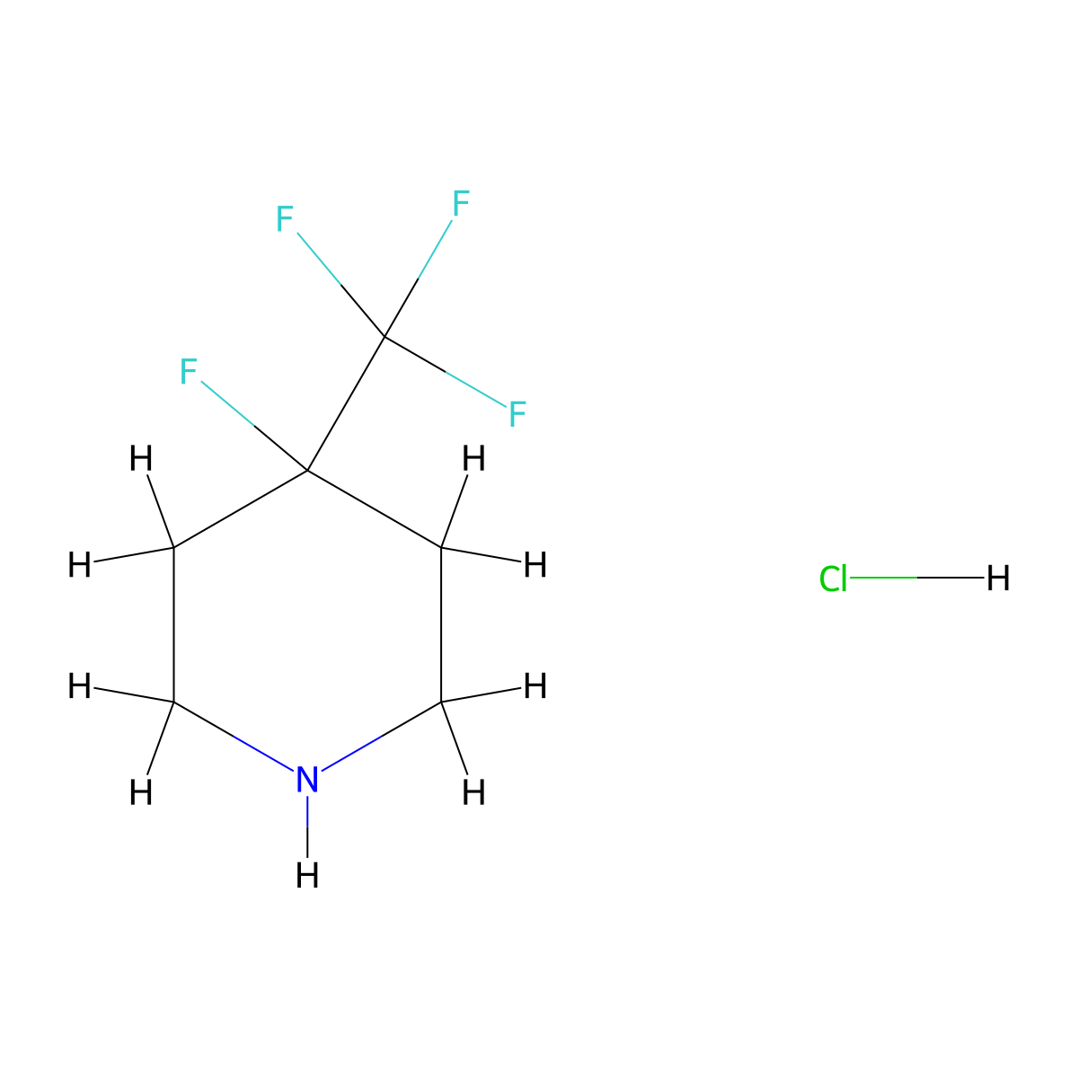 4-Fluoro-4-(trifluoromethyl)piperidine hydrochloride molecular structure, CAS 2241140-83-8