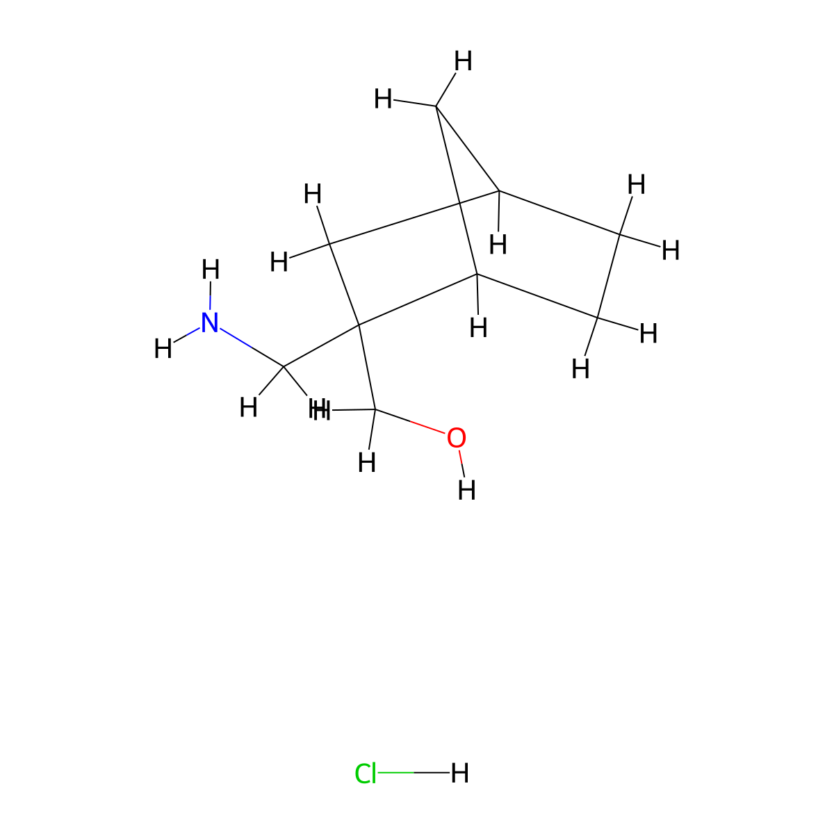 (2-(Aminomethyl)bicyclo(2.2.1)heptan-2-yl)methanol hydrochloride molecular structure, CAS 2241140-86-1