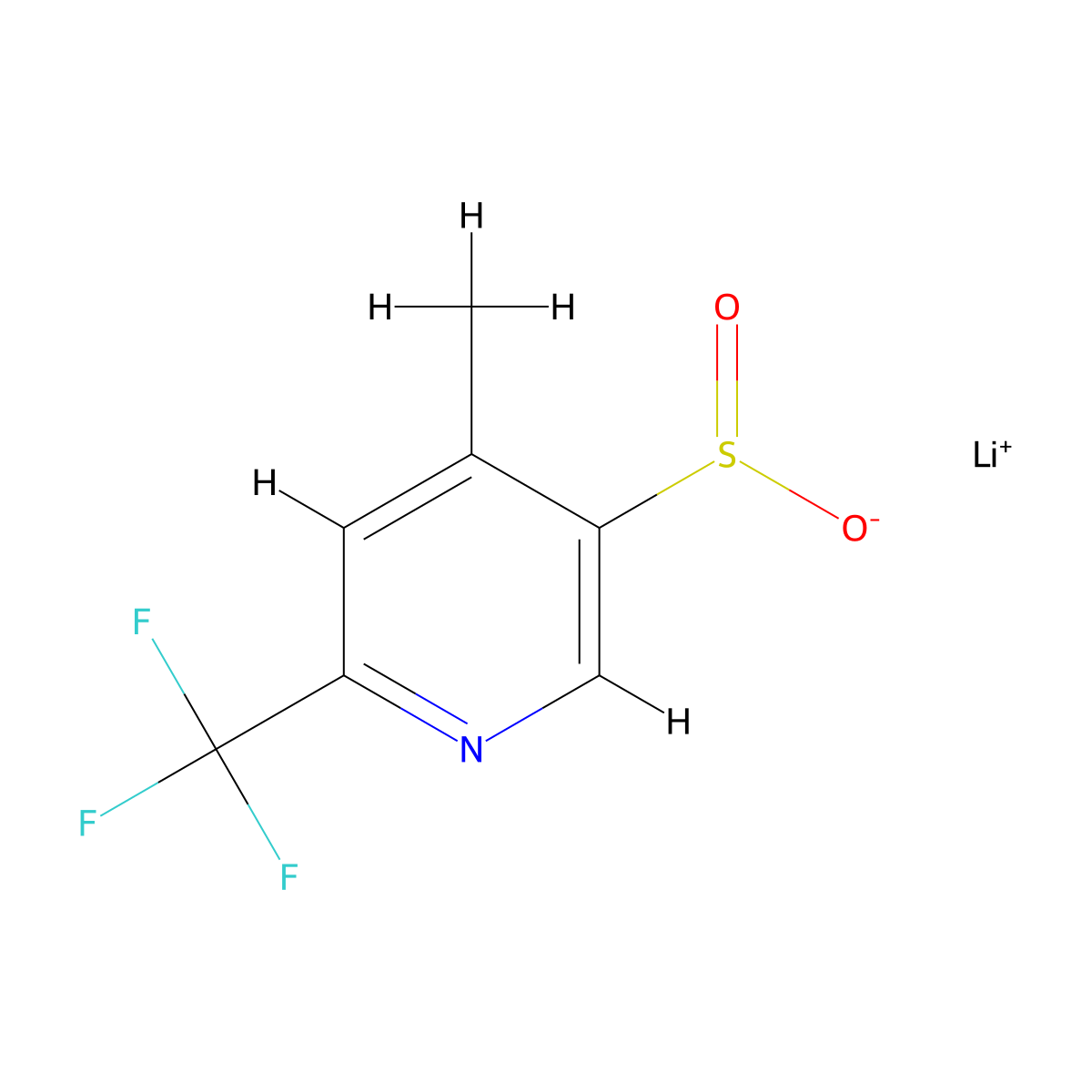 Lithium(1+)ion4-methyl-6-(trifluoromethyl)pyridine-3-sulfinate molecular structure, CAS 2241140-92-9