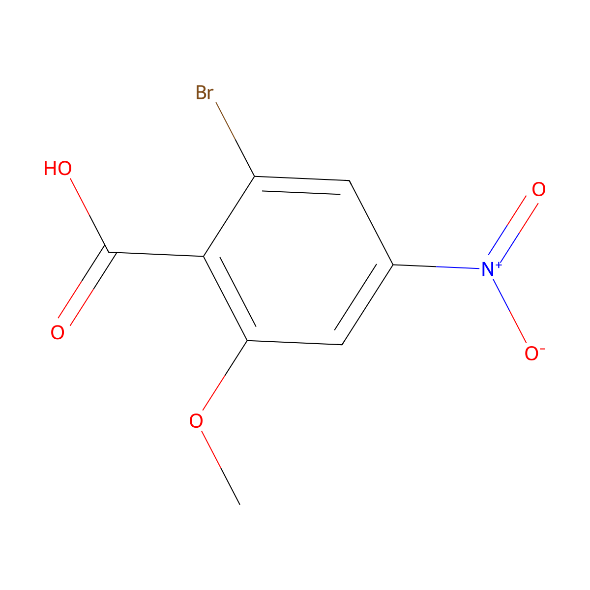 2-Bromo-6-methoxy-4-nitrobenzoic acid molecular structure, CAS 2241140-98-5
