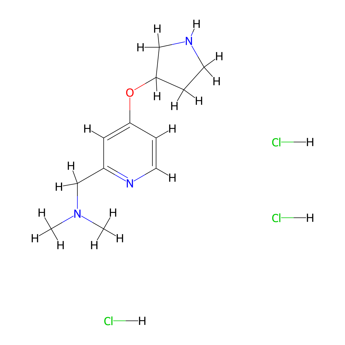 Dimethyl({[4-(pyrrolidin-3-yloxy)pyridin-2-yl]methyl})aminetrihydrochloride molecular structure, CAS 2241141-01-3