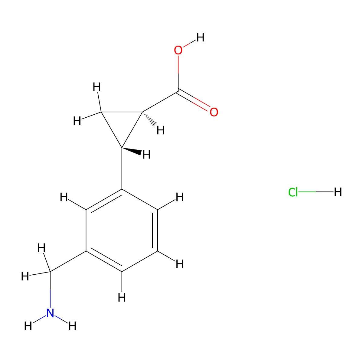 rac-(1R,2R)-2-[3-(aminomethyl)phenyl]cyclopropane-1-carboxylicacidhydrochloride molecular structure, CAS 2241141-02-4