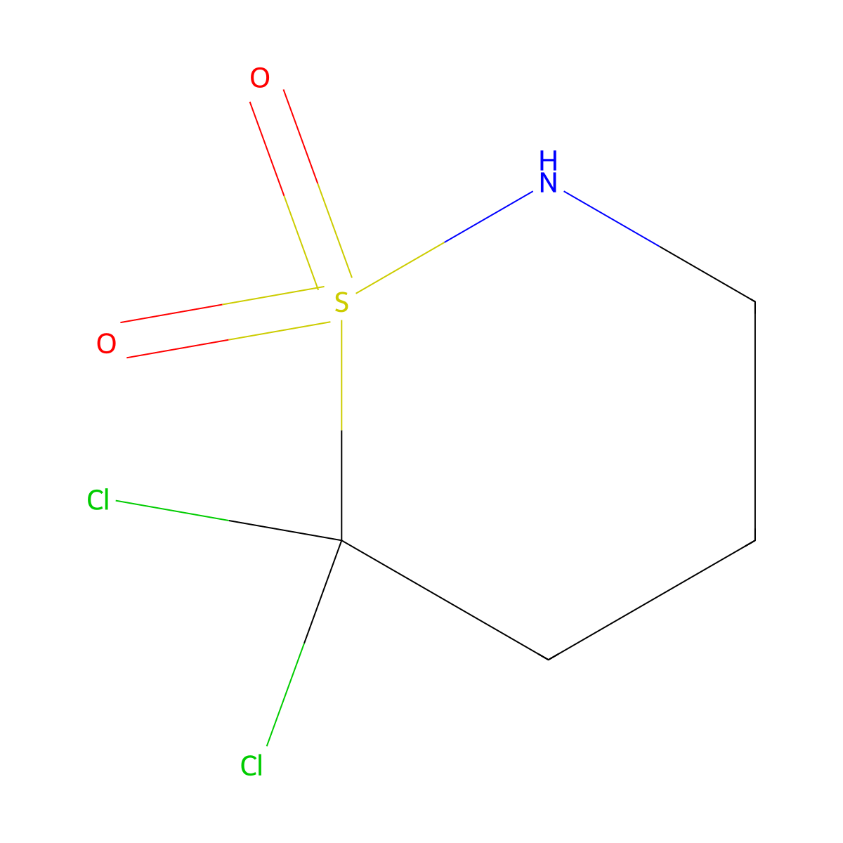 6,6-Dichloro-1lambda6,2-thiazinane-1,1-dione molecular structure, CAS 2241141-07-9