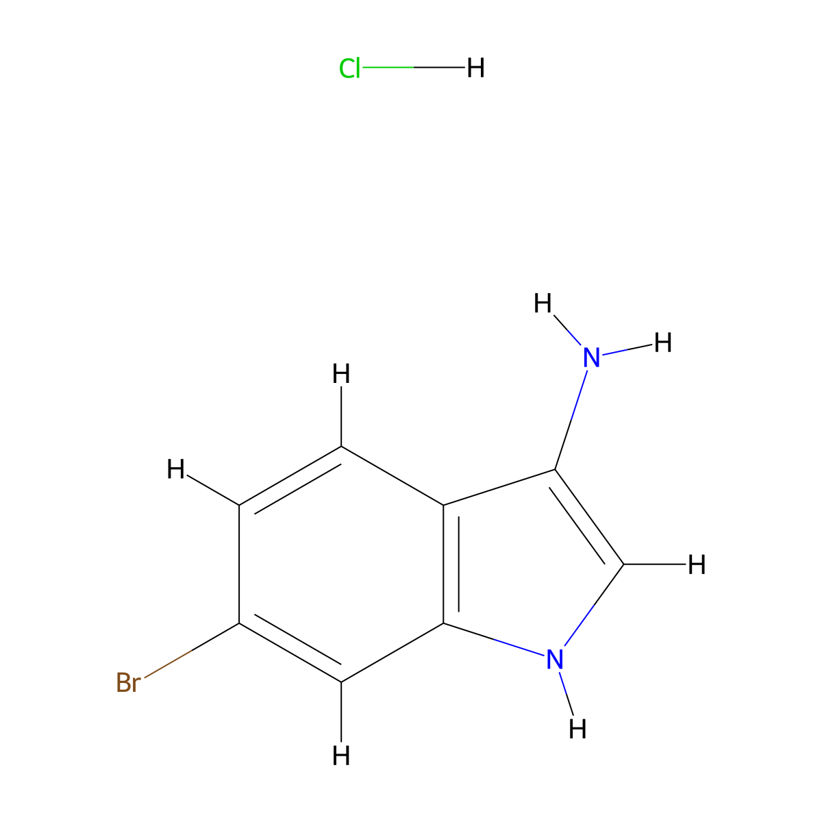 6-bromo-1H-indol-3-amine hydrochloride molecular structure, CAS 2241141-10-4