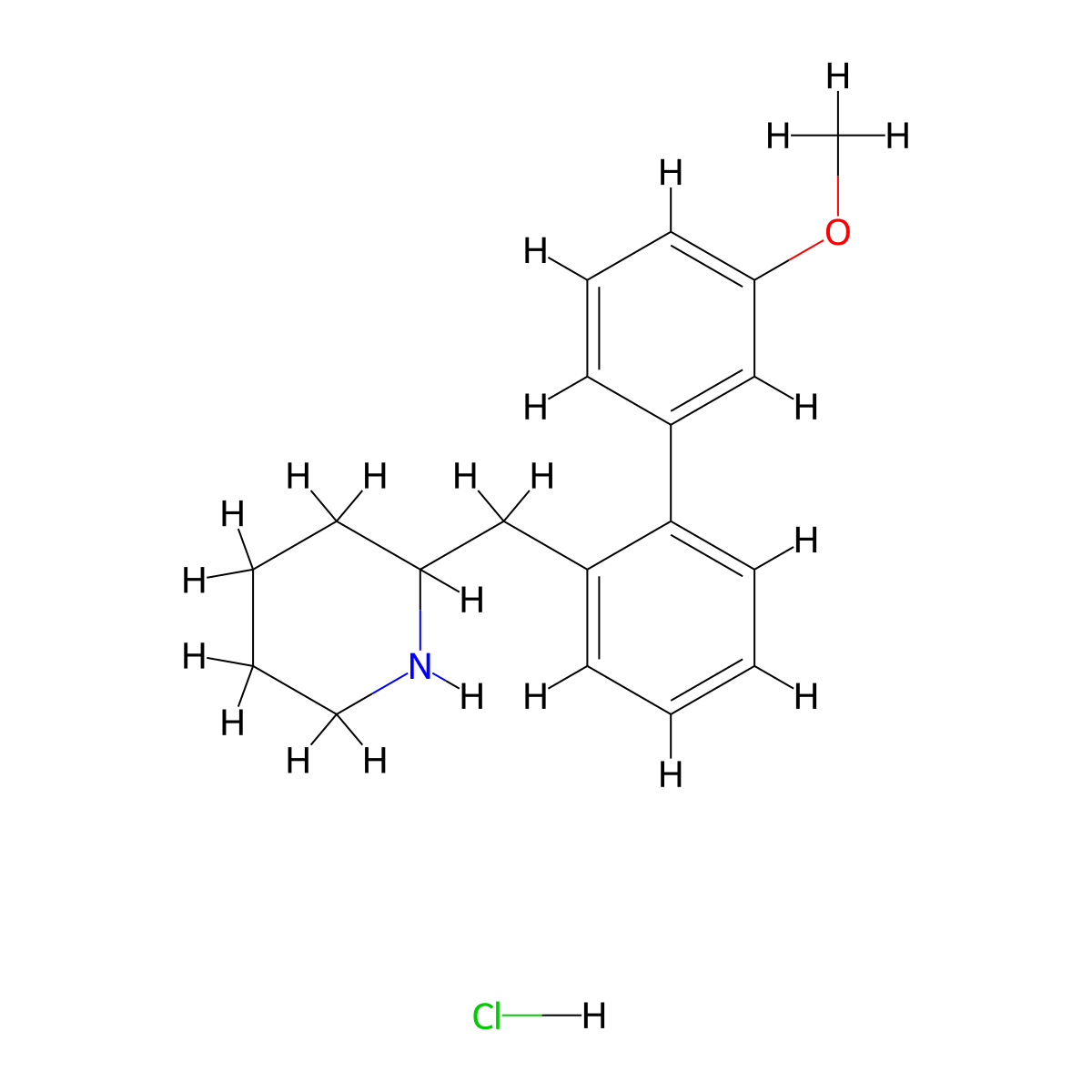 2-[[2-(3-Methoxyphenyl)phenyl]methyl]piperidine;hydrochloride molecular structure, CAS 2241141-13-7