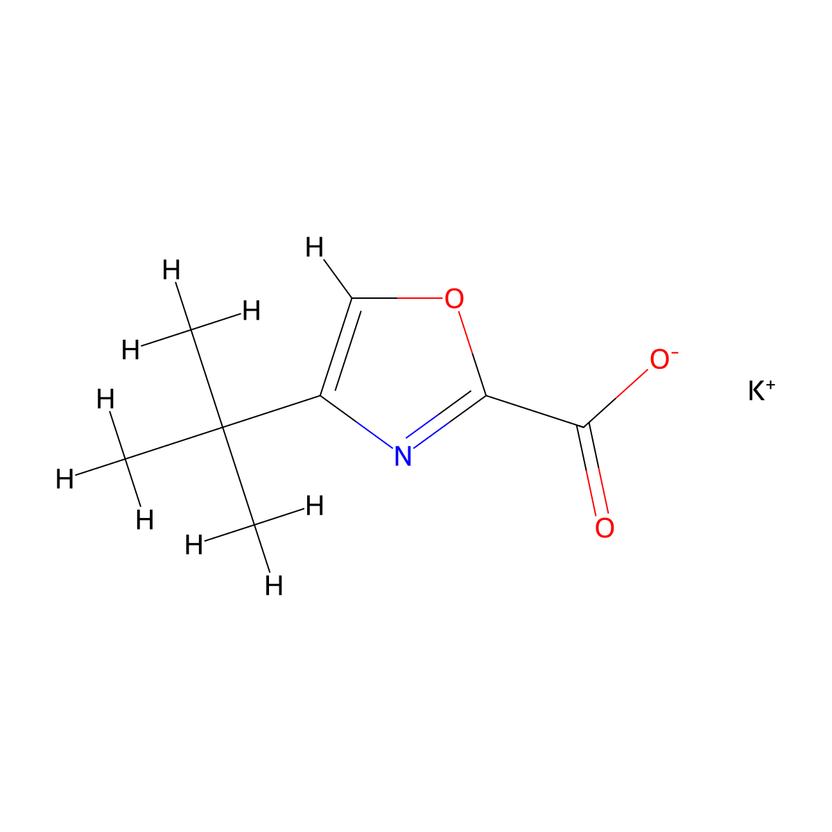 Potassium 4-tert-butyl-1,3-oxazole-2-carboxylate molecular structure, CAS 2241141-23-9