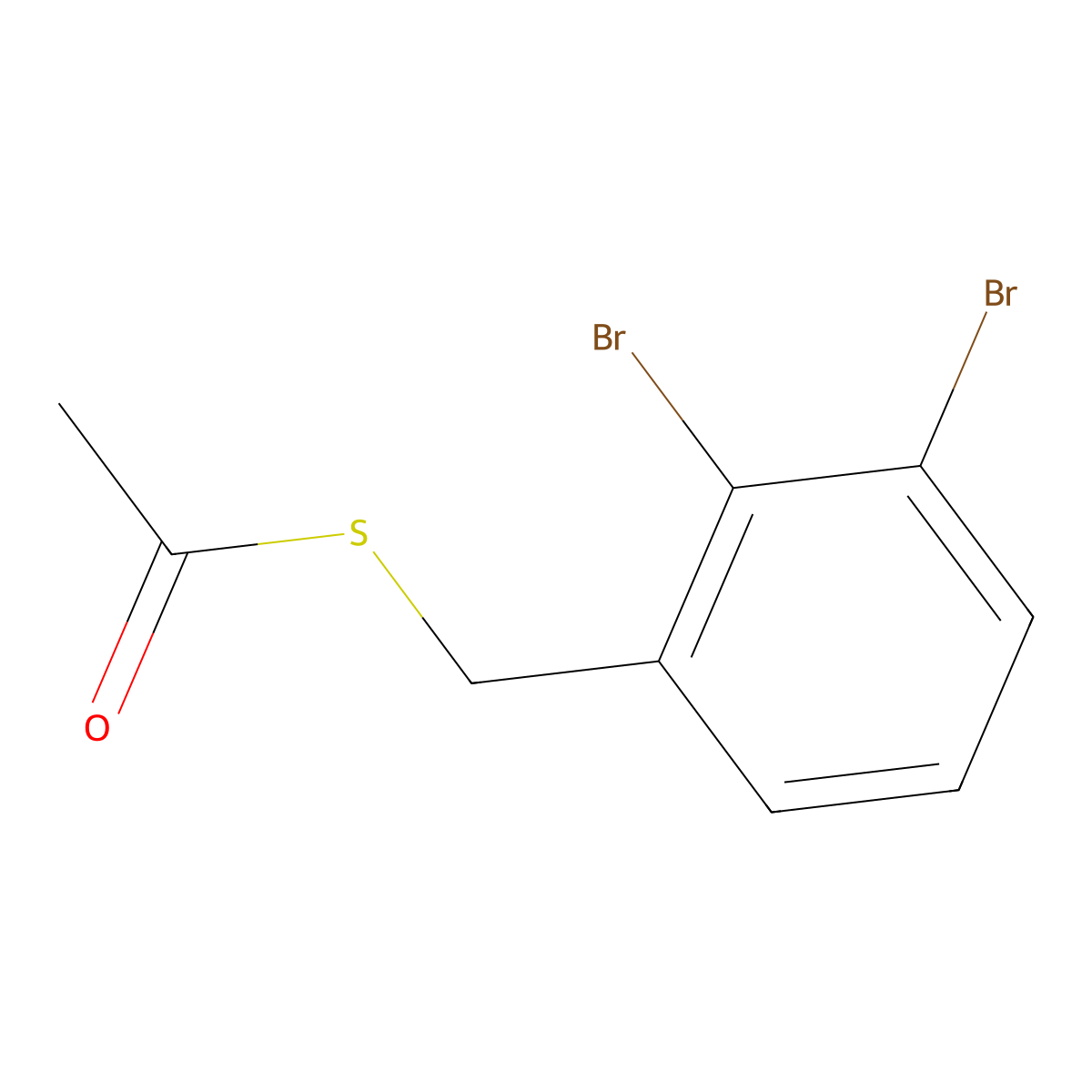 1-{[(2,3-Dibromophenyl)methyl]sulfanyl}ethan-1-one molecular structure, CAS 2241141-25-1