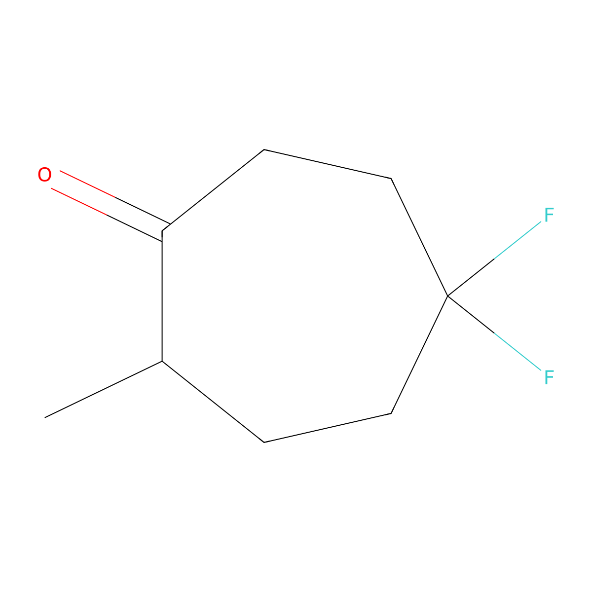 5,5-Difluoro-2-methylcycloheptan-1-one molecular structure, CAS 2241141-27-3