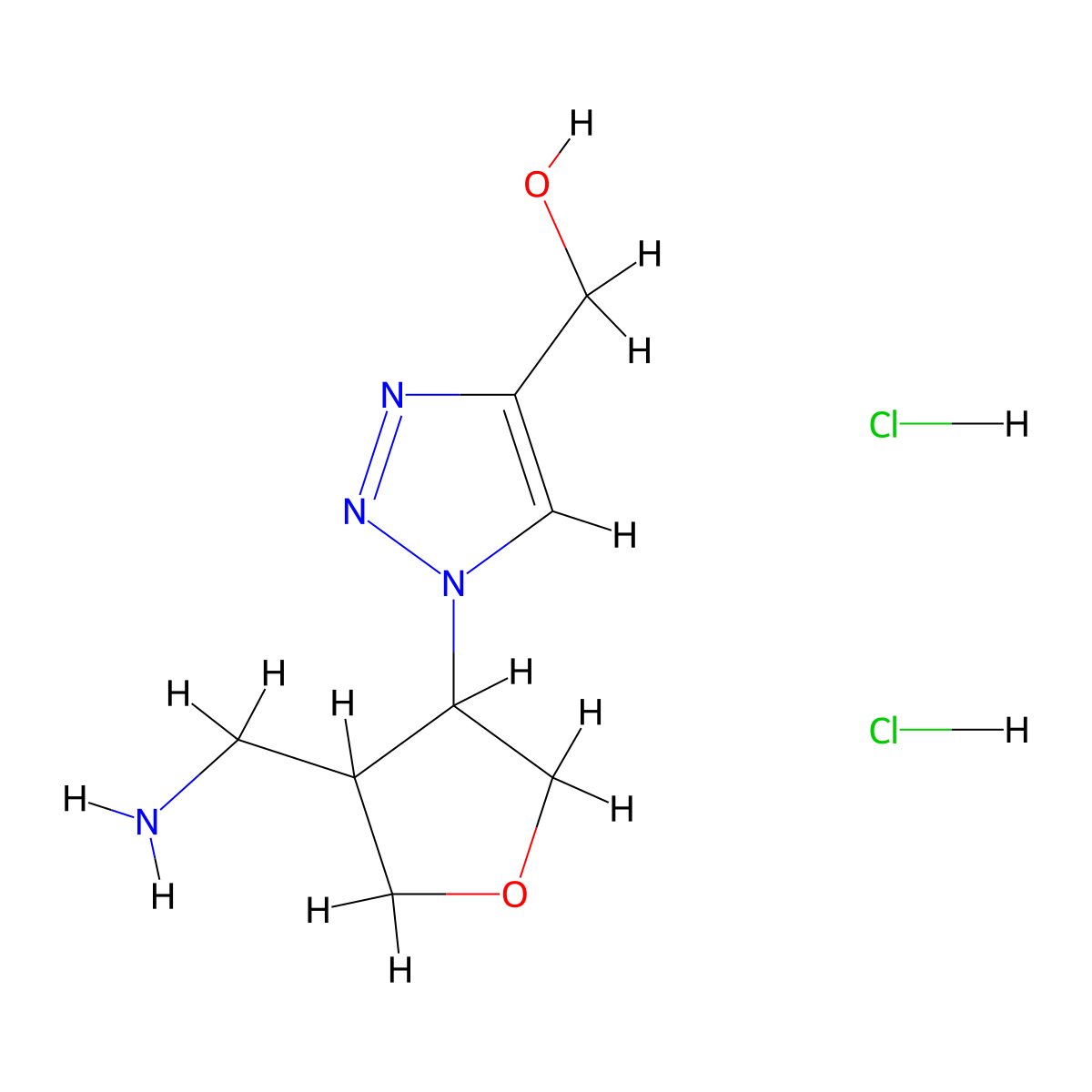 {1-[4-(aminomethyl)oxolan-3-yl]-1H-1,2,3-triazol-4-yl}methanol dihydrochloride molecular structure, CAS 2241141-32-0
