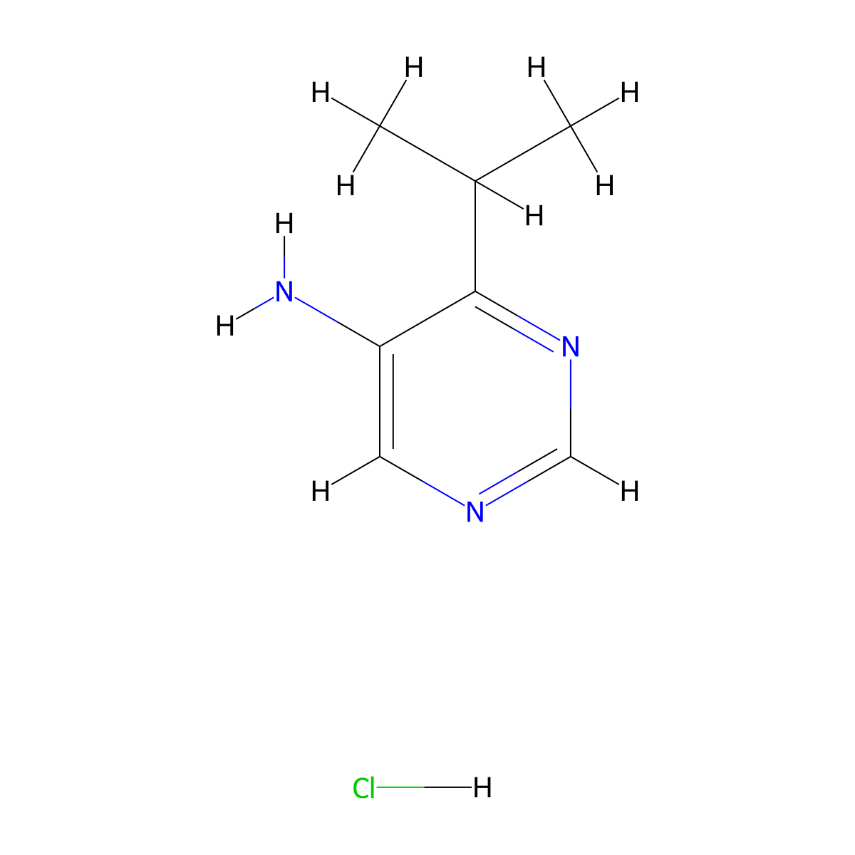 4-(Propan-2-yl)pyrimidin-5-amine hydrochloride molecular structure, CAS 2241141-39-7