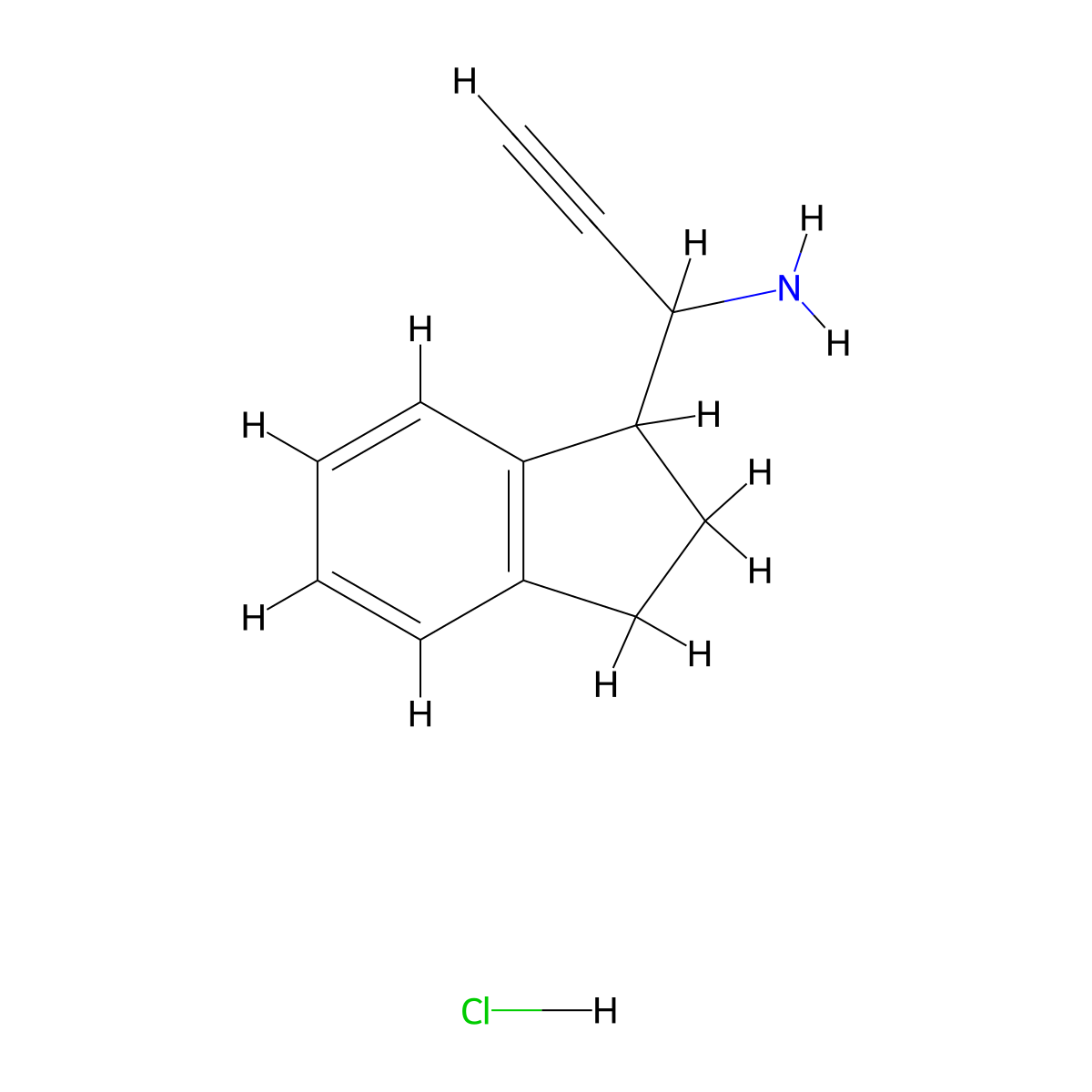 1-(2,3-dihydro-1H-inden-1-yl)prop-2-yn-1-amine hydrochloride molecular structure, CAS 2241141-42-2