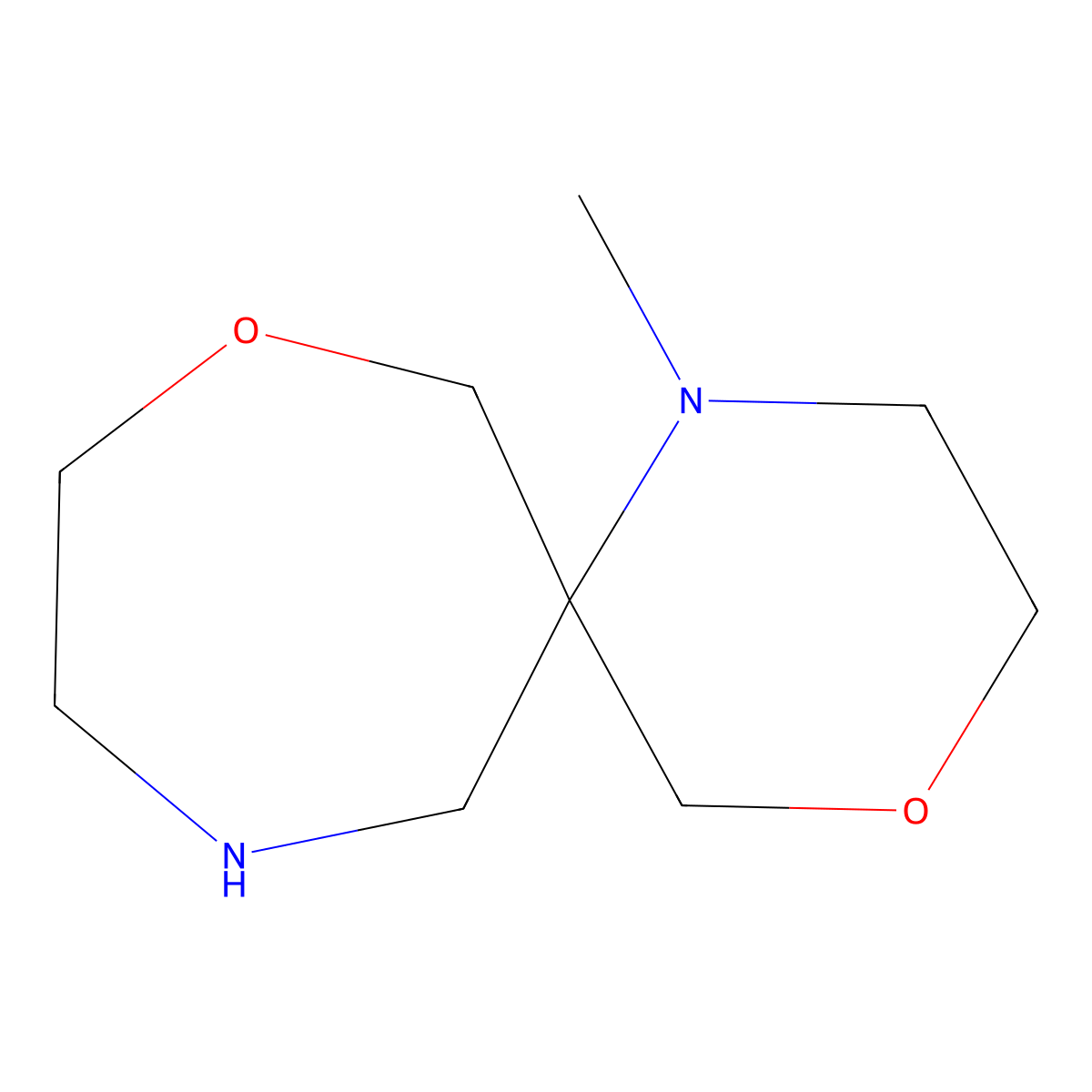 1-Methyl-4,8-dioxa-1,11-diazaspiro(5.6)dodecane molecular structure, CAS 2241141-45-5