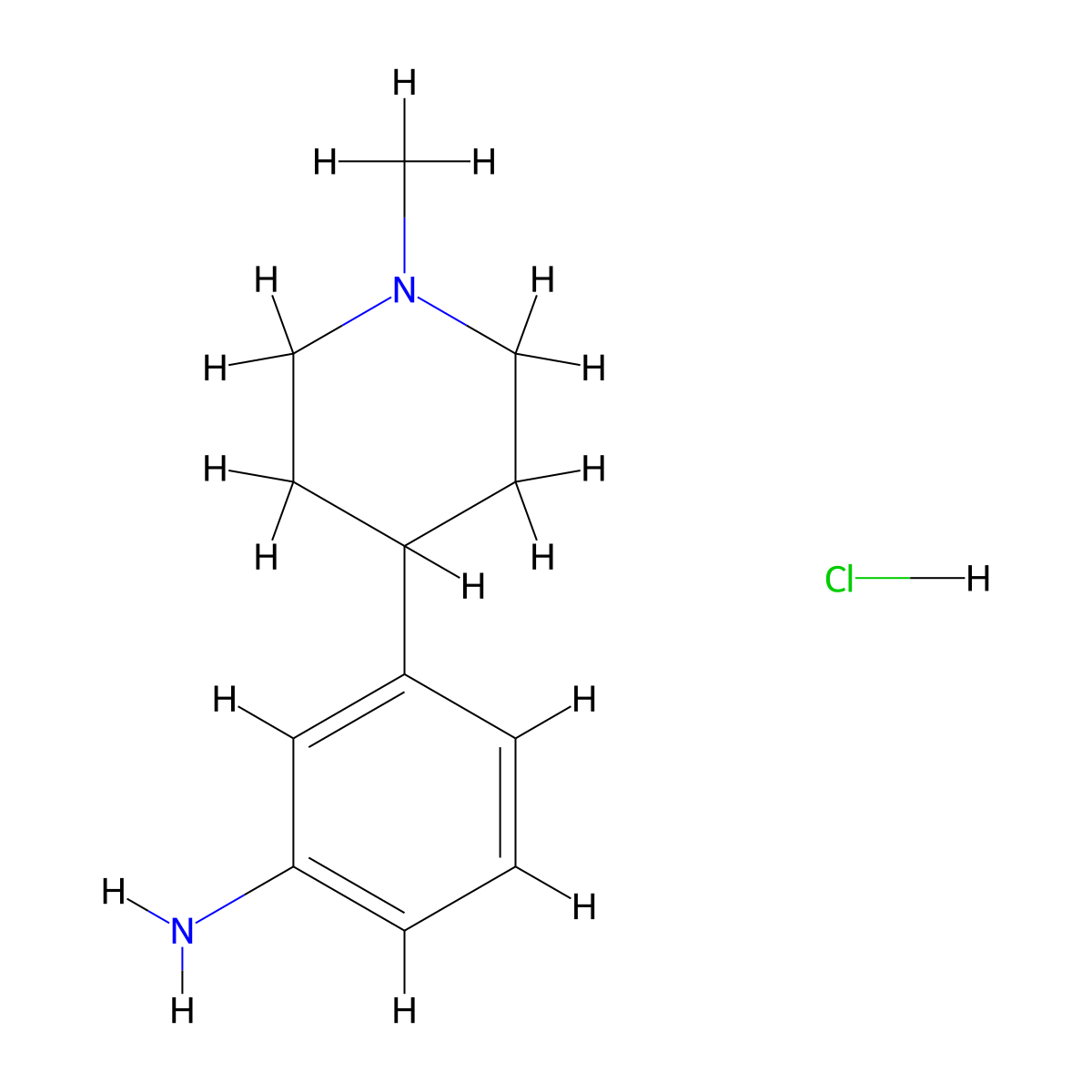 3-(1-Methylpiperidin-4-yl)aniline hydrochloride molecular structure, CAS 2241141-46-6