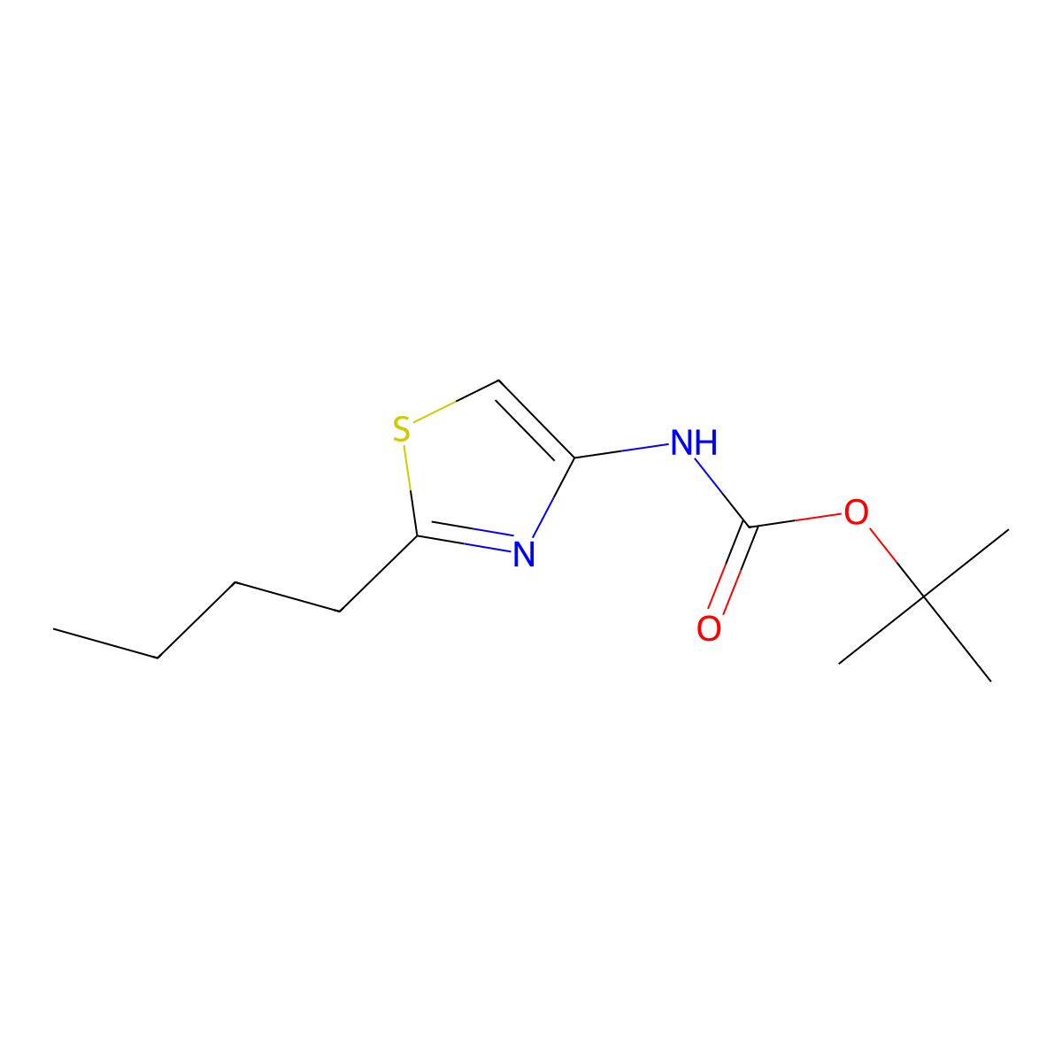 Tert-butyl N-(2-butyl-1,3-thiazol-4-yl)carbamate molecular structure, CAS 2241141-49-9