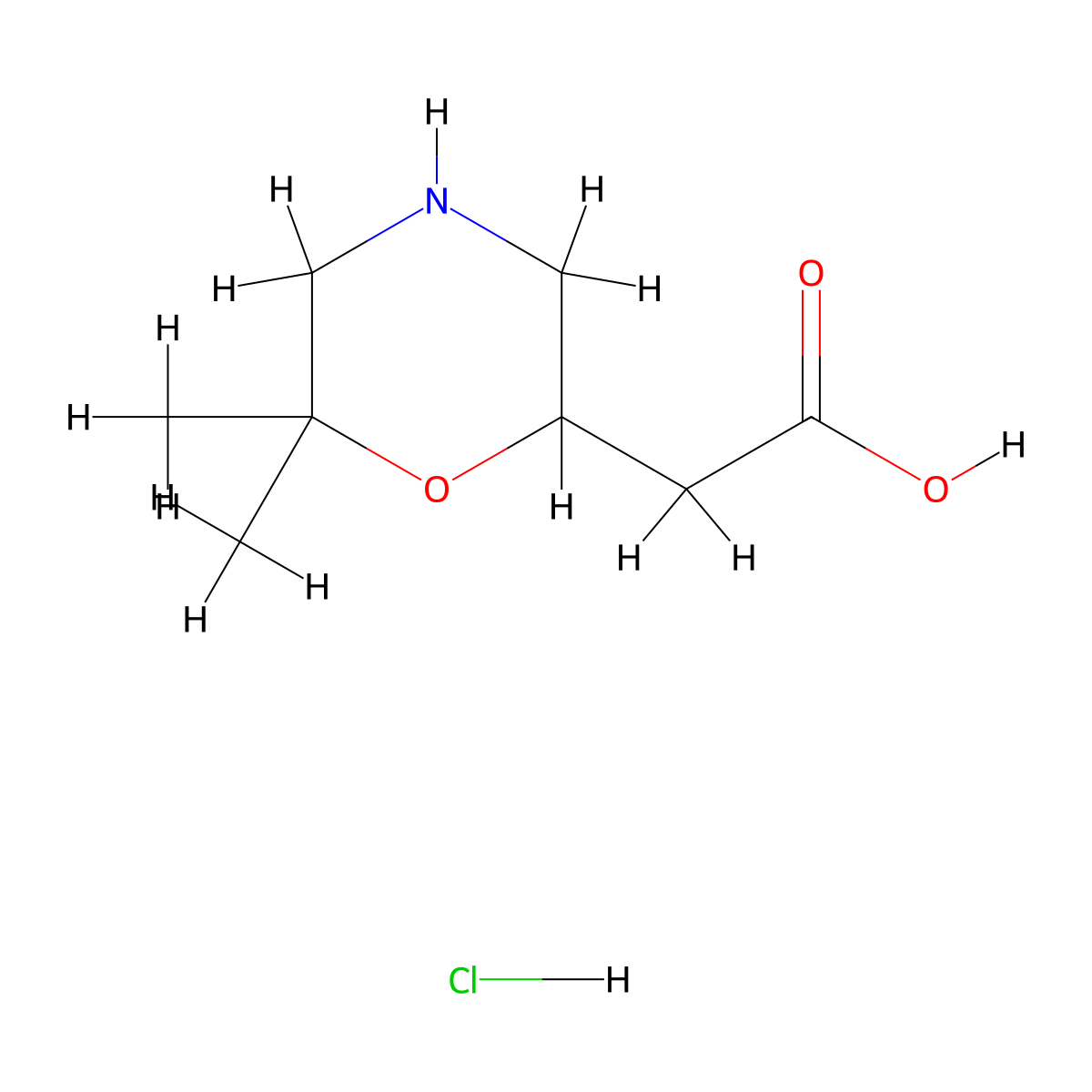 2-(6,6-Dimethylmorpholin-2-yl)acetic acid hydrochloride molecular structure, CAS 2241141-52-4
