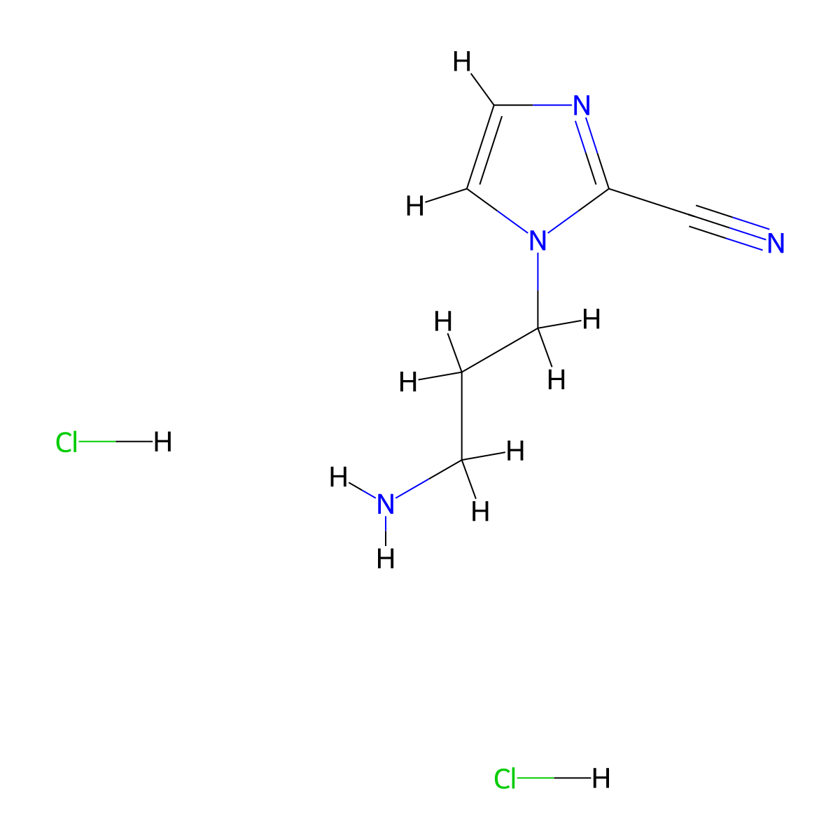 1-(3-aminopropyl)-1H-imidazole-2-carbonitrile dihydrochloride molecular structure, CAS 2241141-58-0