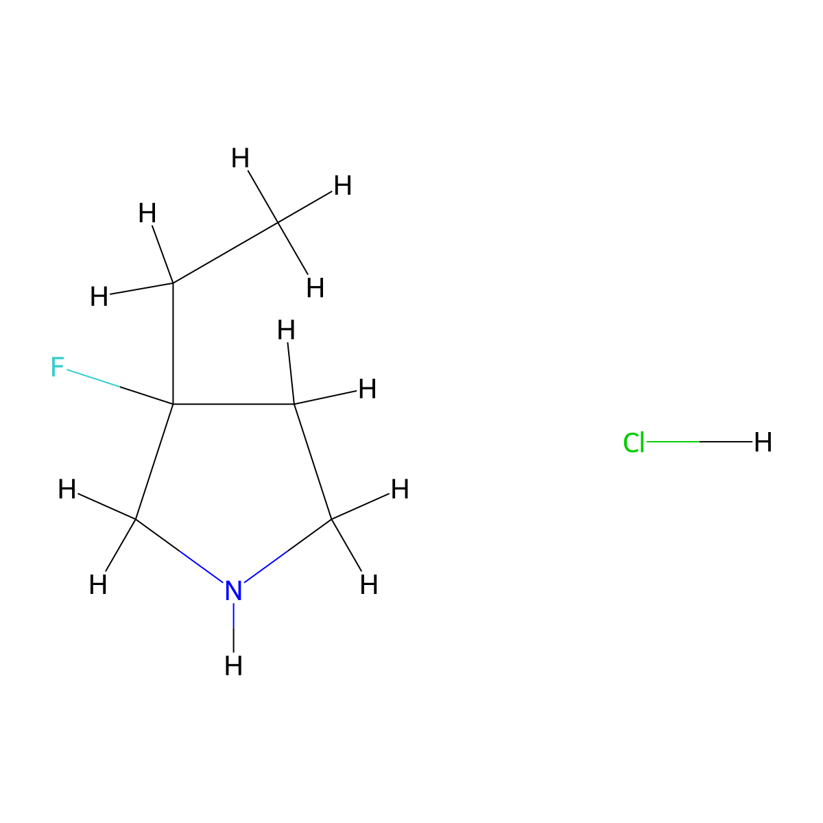 3-Ethyl-3-fluoropyrrolidine hydrochloride molecular structure, CAS 2241141-61-5