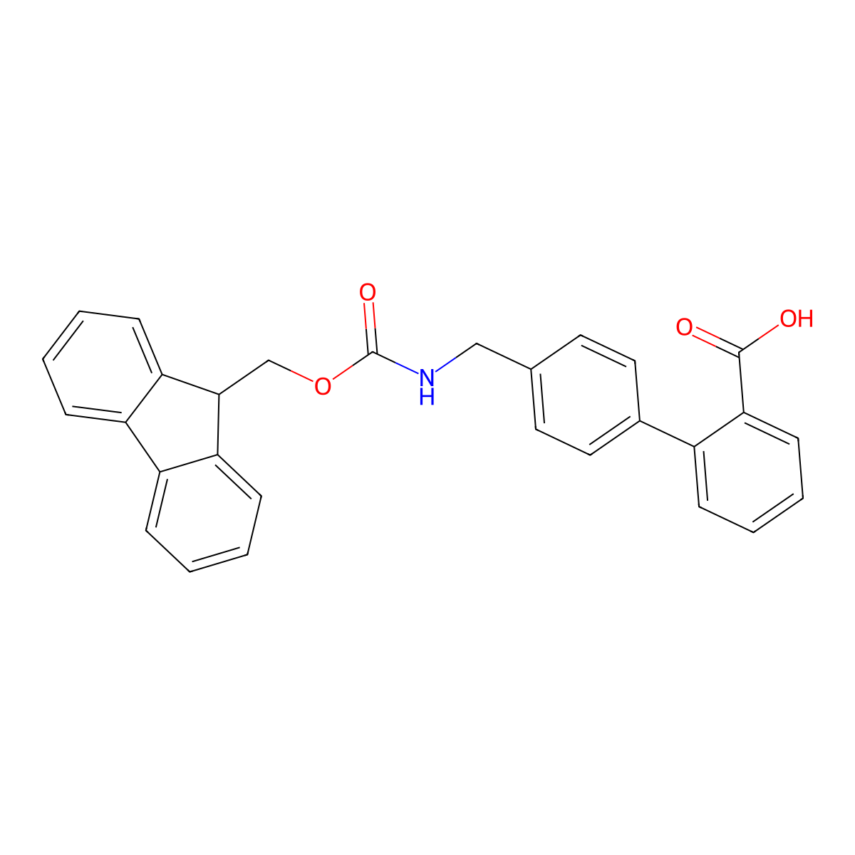 2-{4-[({[(9H-fluoren-9-yl)methoxy]carbonyl}amino)methyl]phenyl}benzoic acid molecular structure, CAS 2241141-69-3