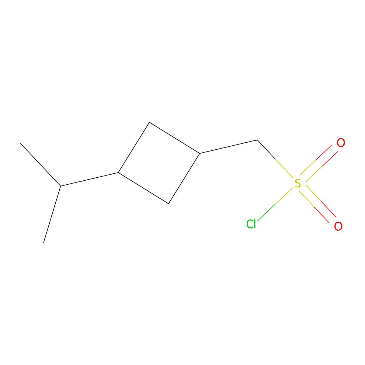 [3-(Propan-2-yl)cyclobutyl]methanesulfonyl chloride molecular structure, CAS 2241141-73-9