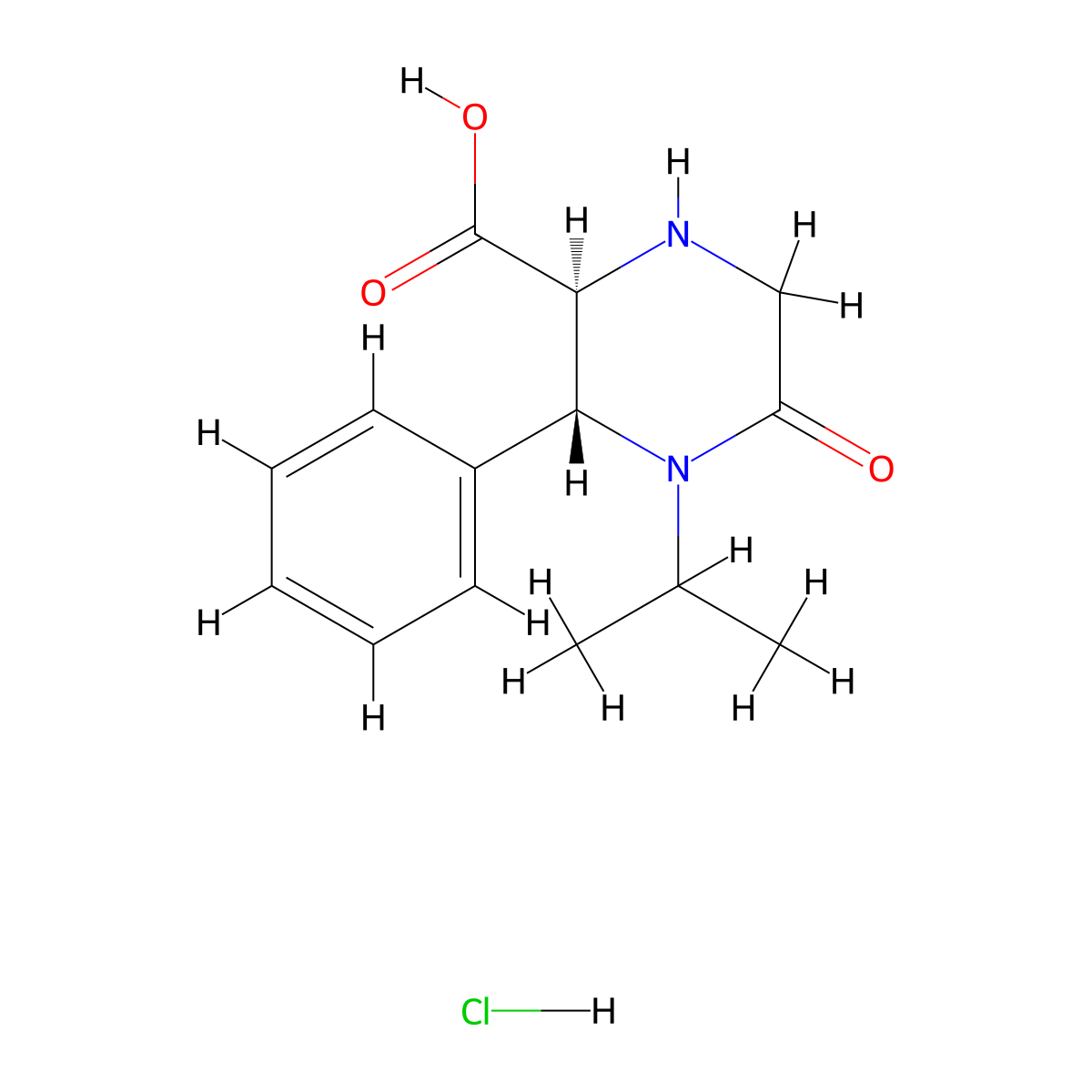(2S,3R)-5-Oxo-3-phenyl-4-propan-2-ylpiperazine-2-carboxylic acid;hydrochloride molecular structure, CAS 2241141-78-4