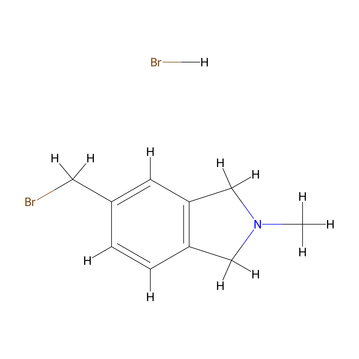 5-(bromomethyl)-2-methyl-2,3-dihydro-1H-isoindole hydrobromide molecular structure, CAS 2241141-83-1