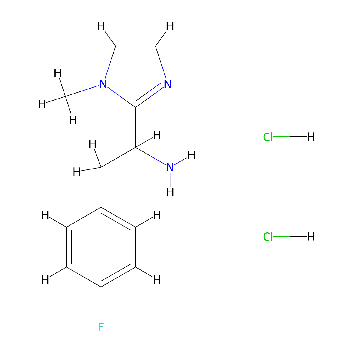 2-(4-Fluorophenyl)-1-(1-methyl-1H-imidazol-2-yl)ethan-1-amine dihydrochloride molecular structure, CAS 2241141-87-5