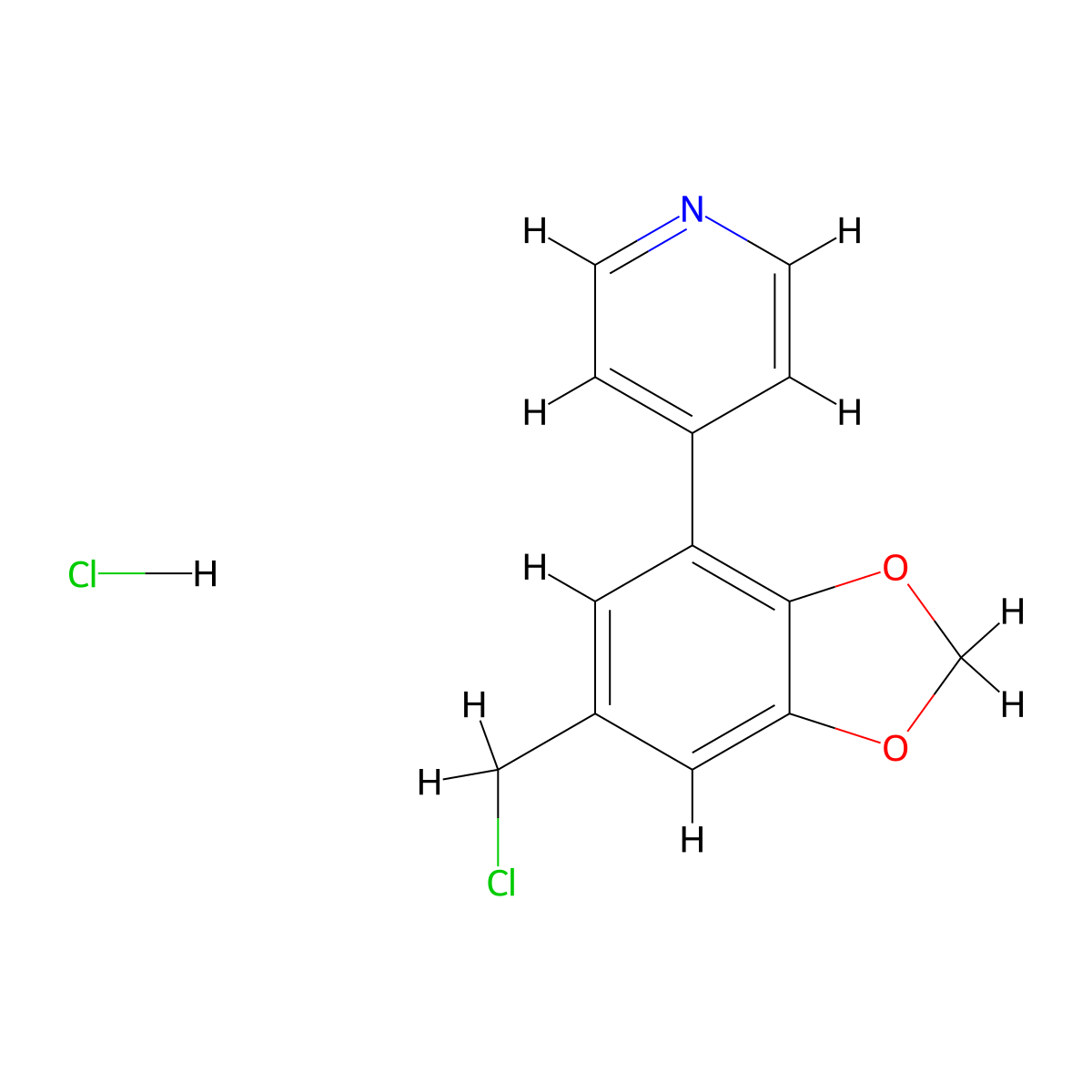 4-[6-(Chloromethyl)-1,3-dioxaindan-4-yl]pyridine hydrochloride molecular structure, CAS 2241141-89-7