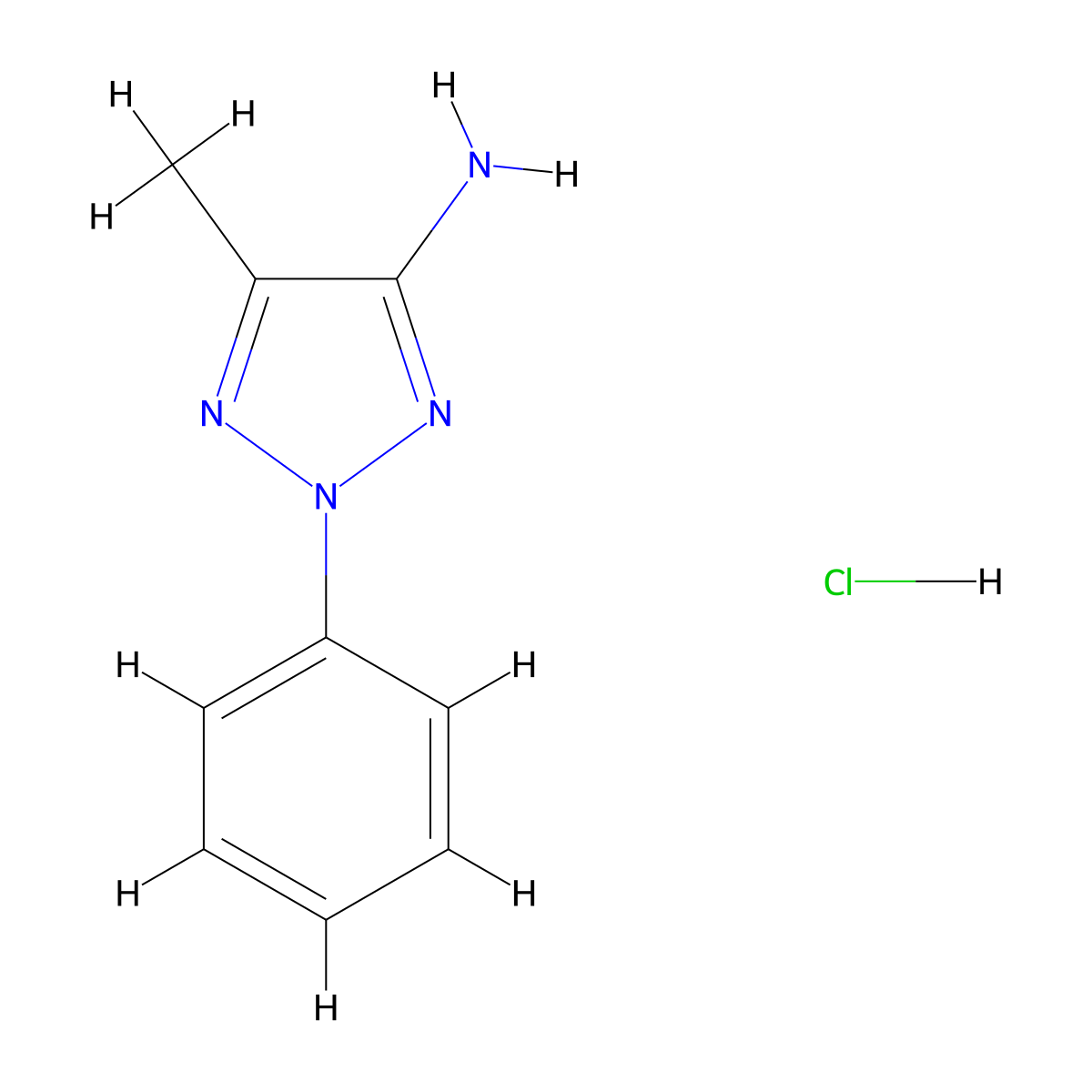 5-methyl-2-phenyl-2H-1,2,3-triazol-4-amine hydrochloride molecular structure, CAS 2241141-90-0