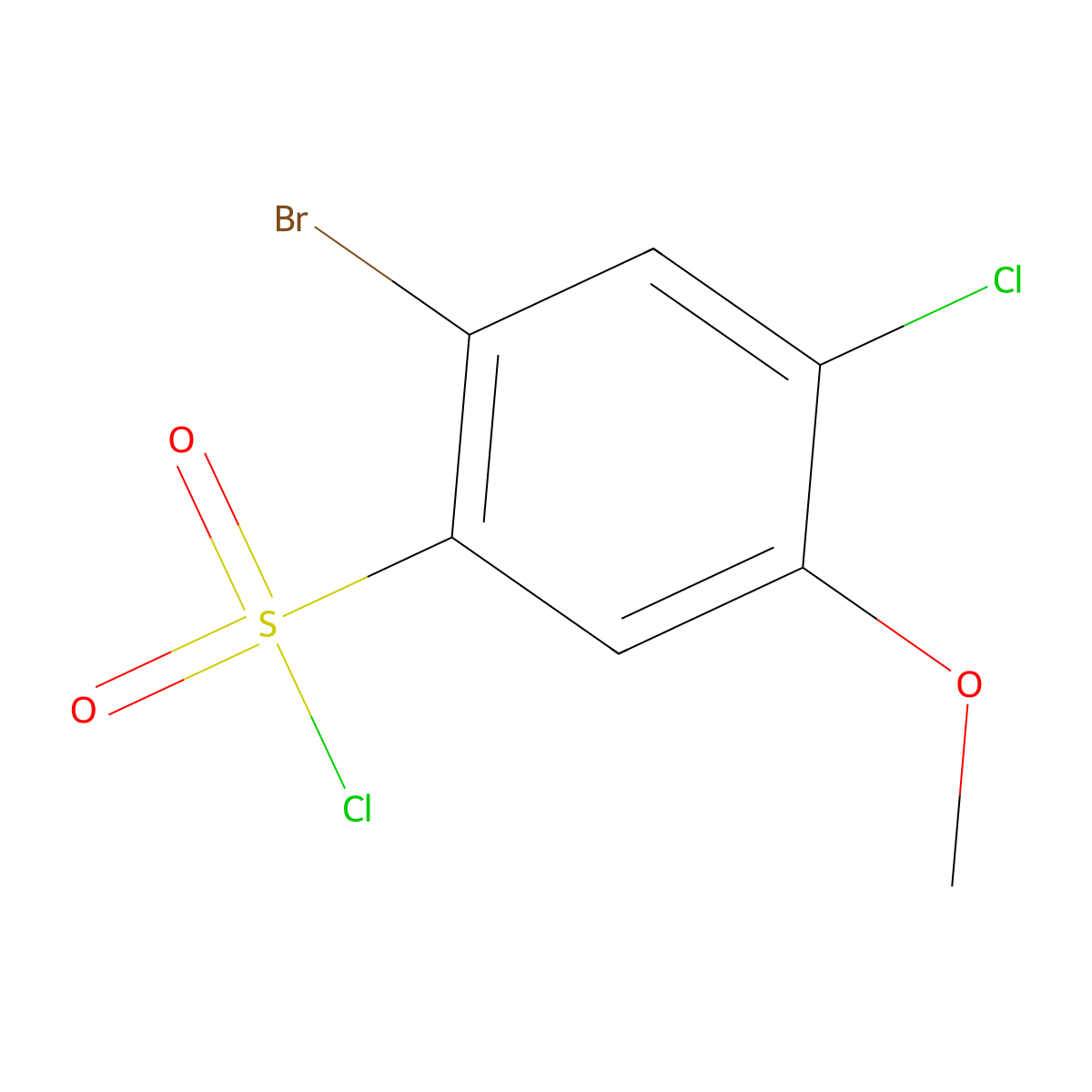 2-Bromo-4-chloro-5-methoxybenzene-1-sulfonyl chloride molecular structure, CAS 2241141-92-2