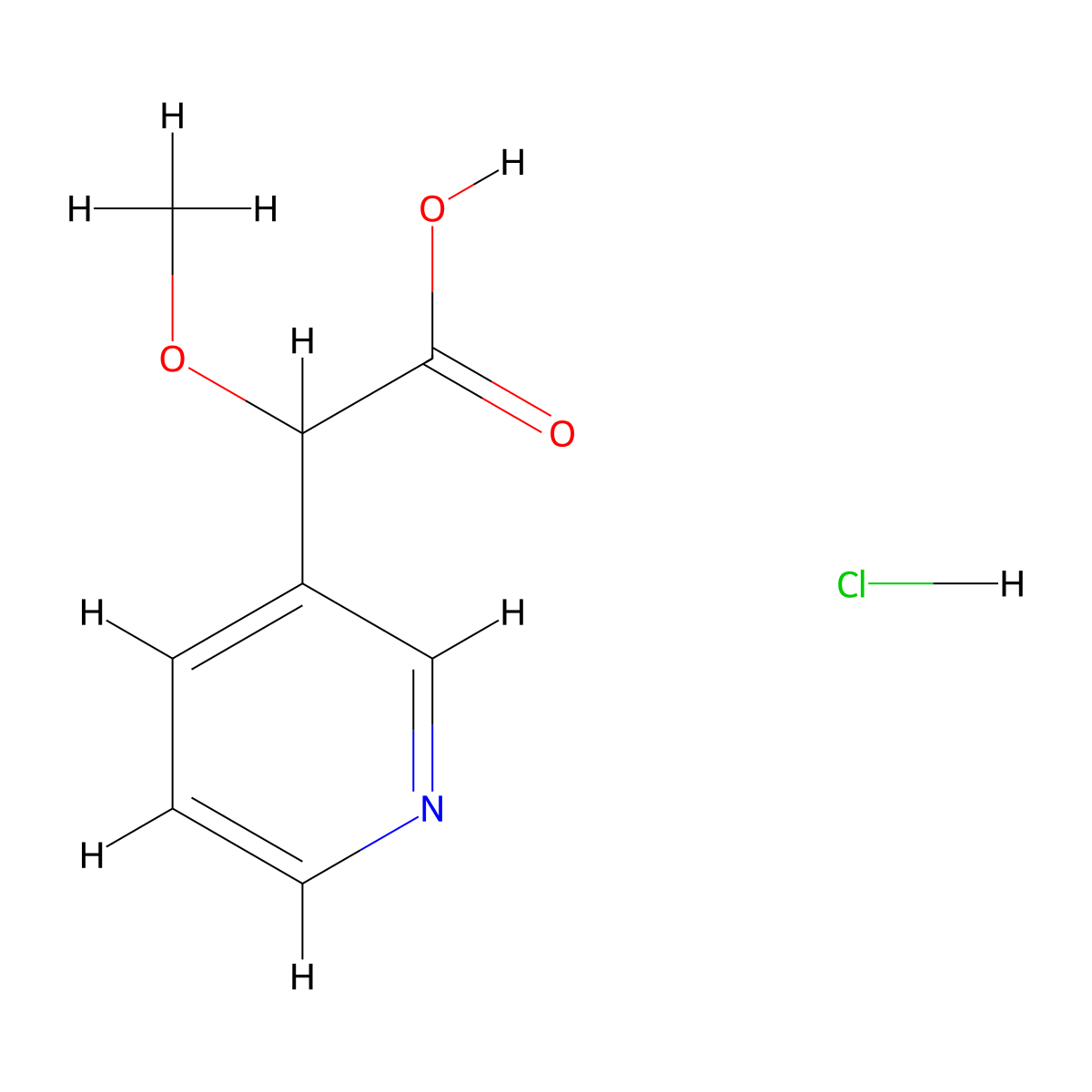 2-Methoxy-2-(pyridin-3-yl)acetic acid hydrochloride molecular structure, CAS 2241142-00-5