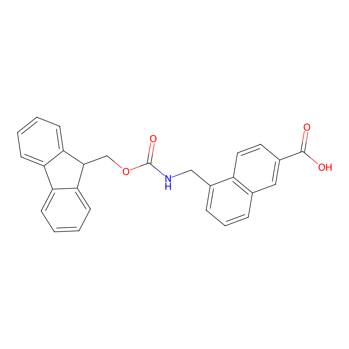 5-[({[(9H-fluoren-9-yl)methoxy]carbonyl}amino)methyl]naphthalene-2-carboxylic acid molecular structure, CAS 2241142-01-6
