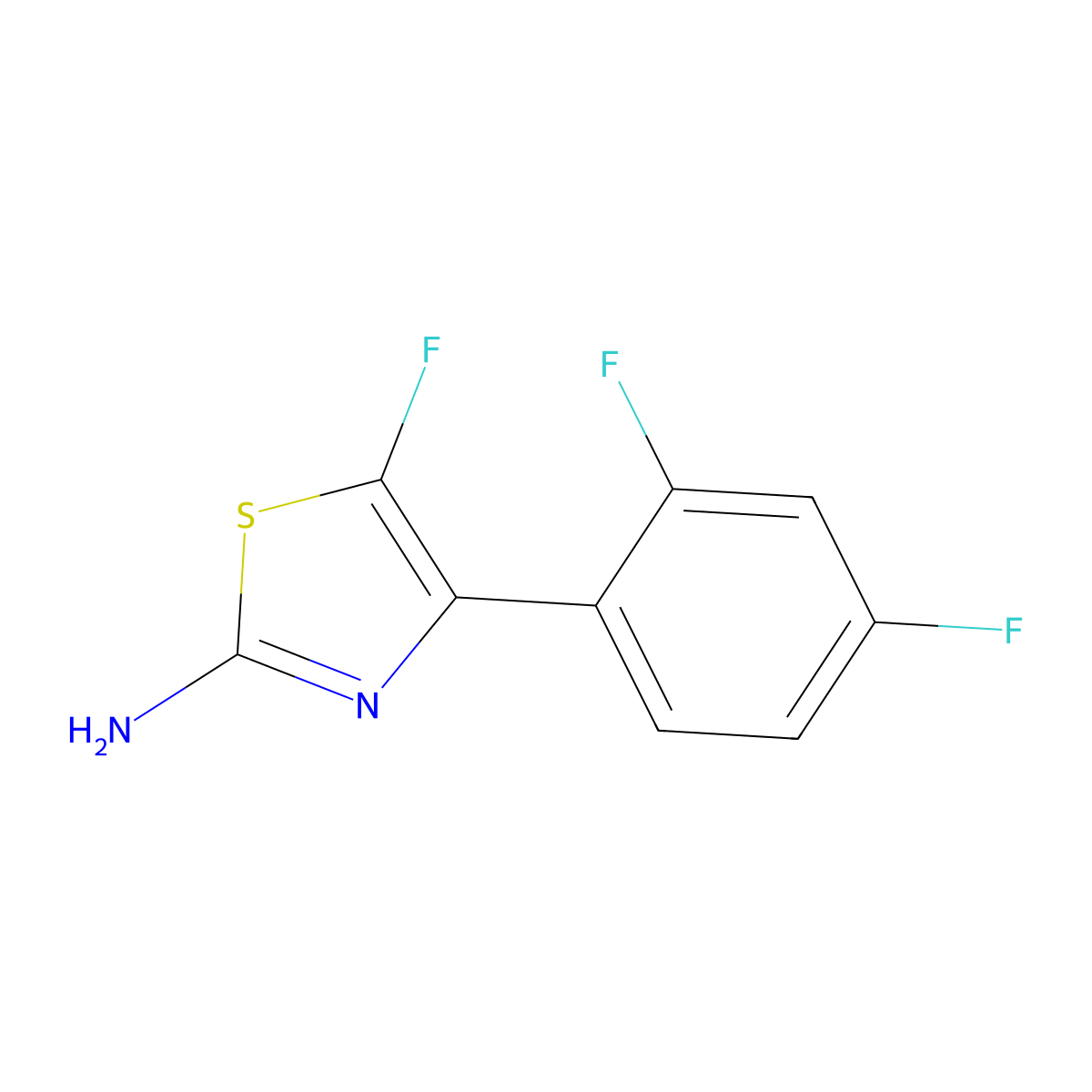 4-(2,4-Difluorophenyl)-5-fluoro-1,3-thiazol-2-amine molecular structure, CAS 2241142-03-8