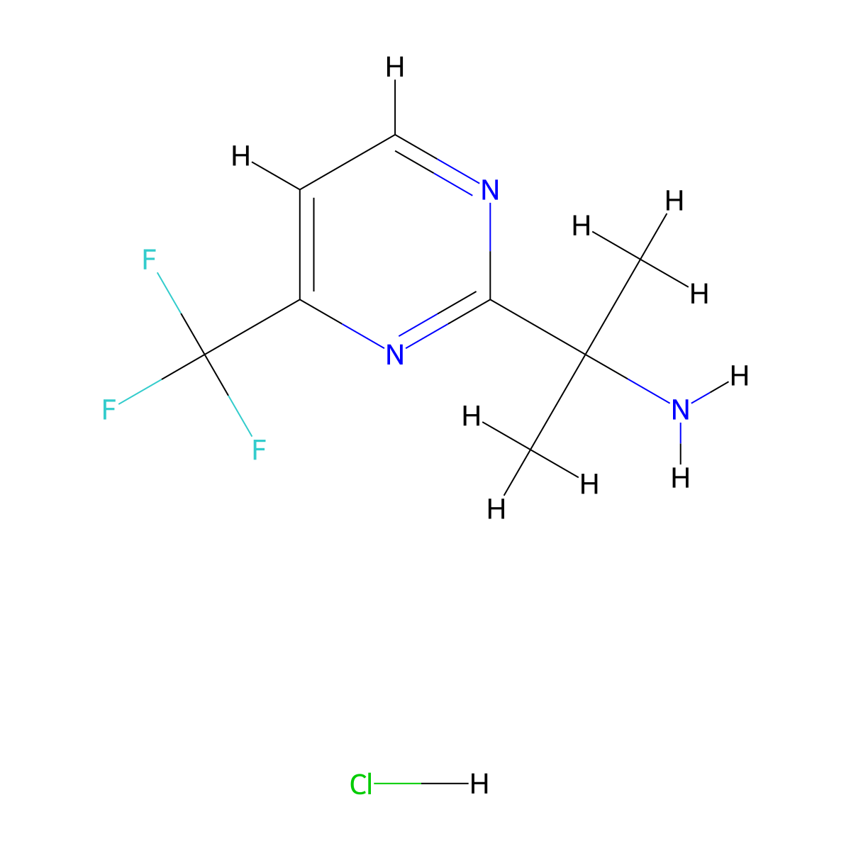 2-[4-(Trifluoromethyl)pyrimidin-2-yl]propan-2-amine hydrochloride molecular structure, CAS 2241142-04-9