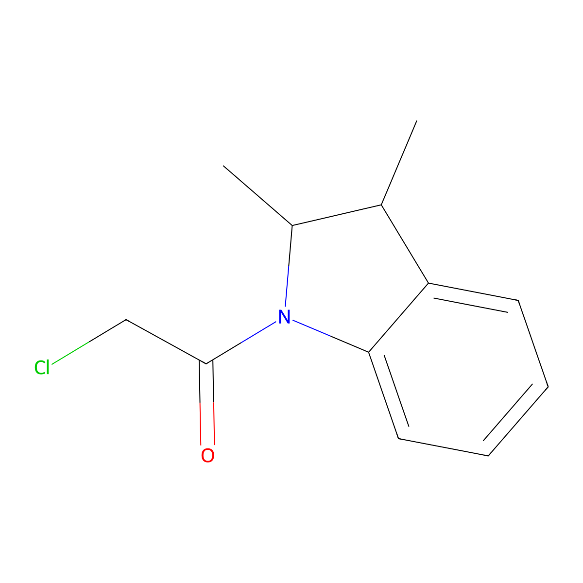 2-chloro-1-(2,3-dimethyl-2,3-dihydro-1H-indol-1-yl)ethan-1-one molecular structure, CAS 2241142-10-7