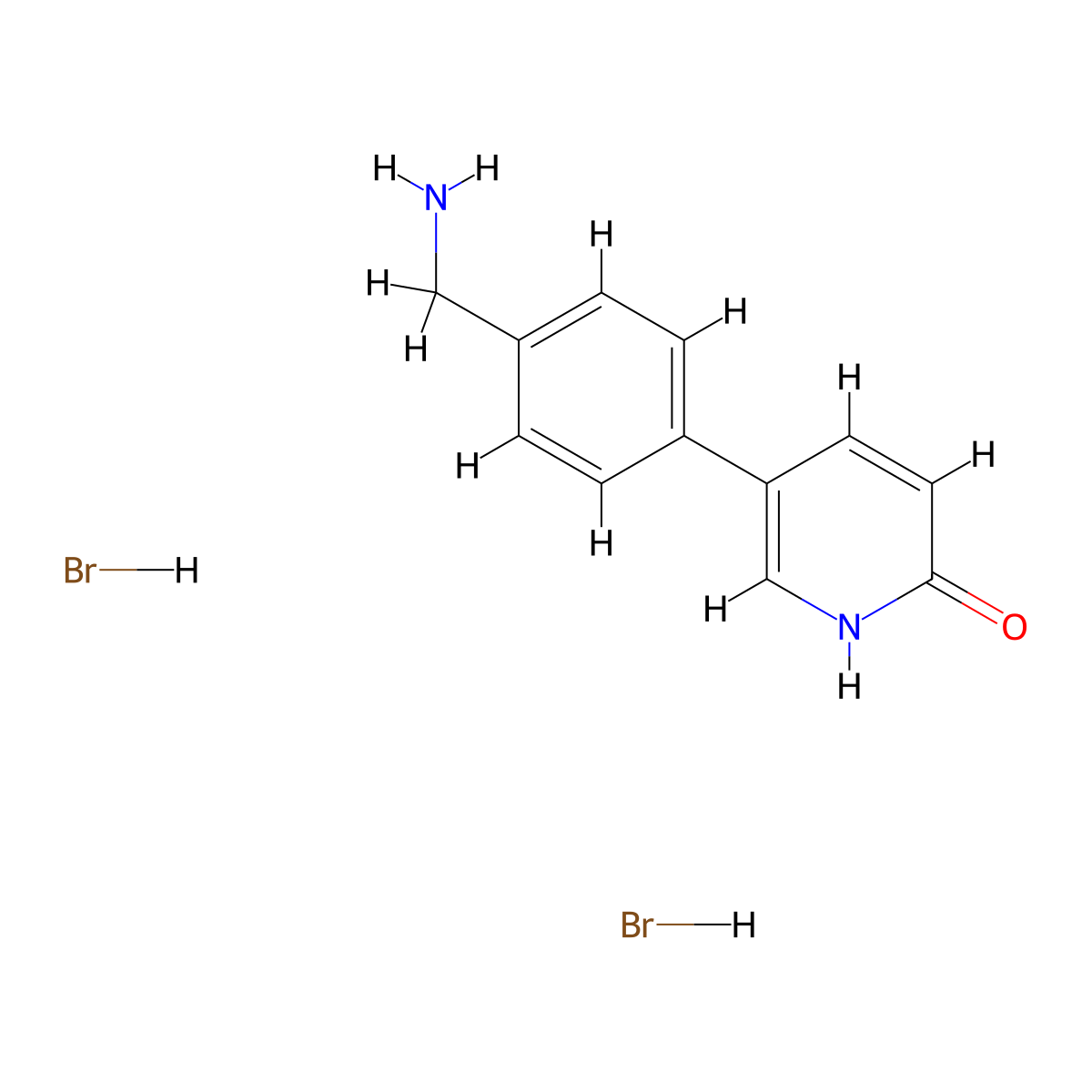 5-[4-(Aminomethyl)phenyl]-1,2-dihydropyridin-2-one dihydrobromide molecular structure, CAS 2241142-11-8
