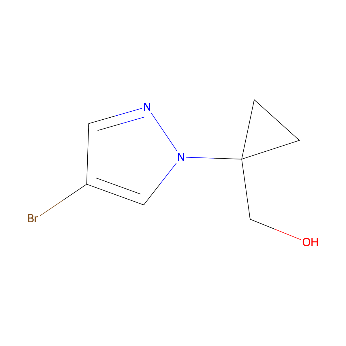 [1-(4-bromo-1H-pyrazol-1-yl)cyclopropyl]methanol molecular structure, CAS 2241142-25-4