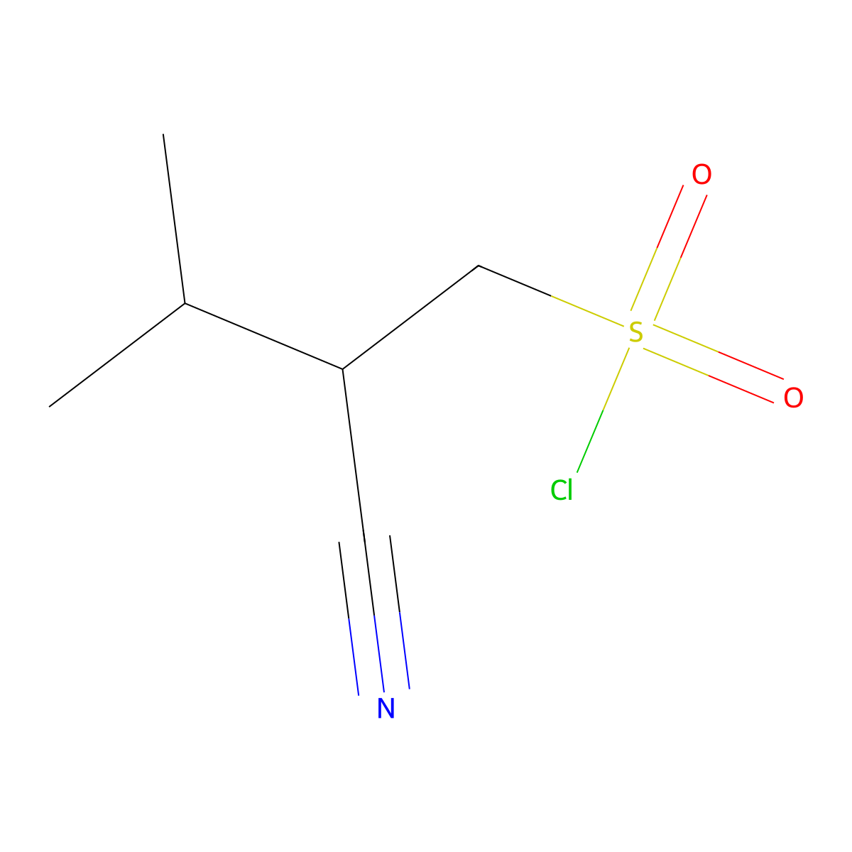 2-Cyano-3-methylbutane-1-sulfonyl chloride molecular structure, CAS 2241142-28-7