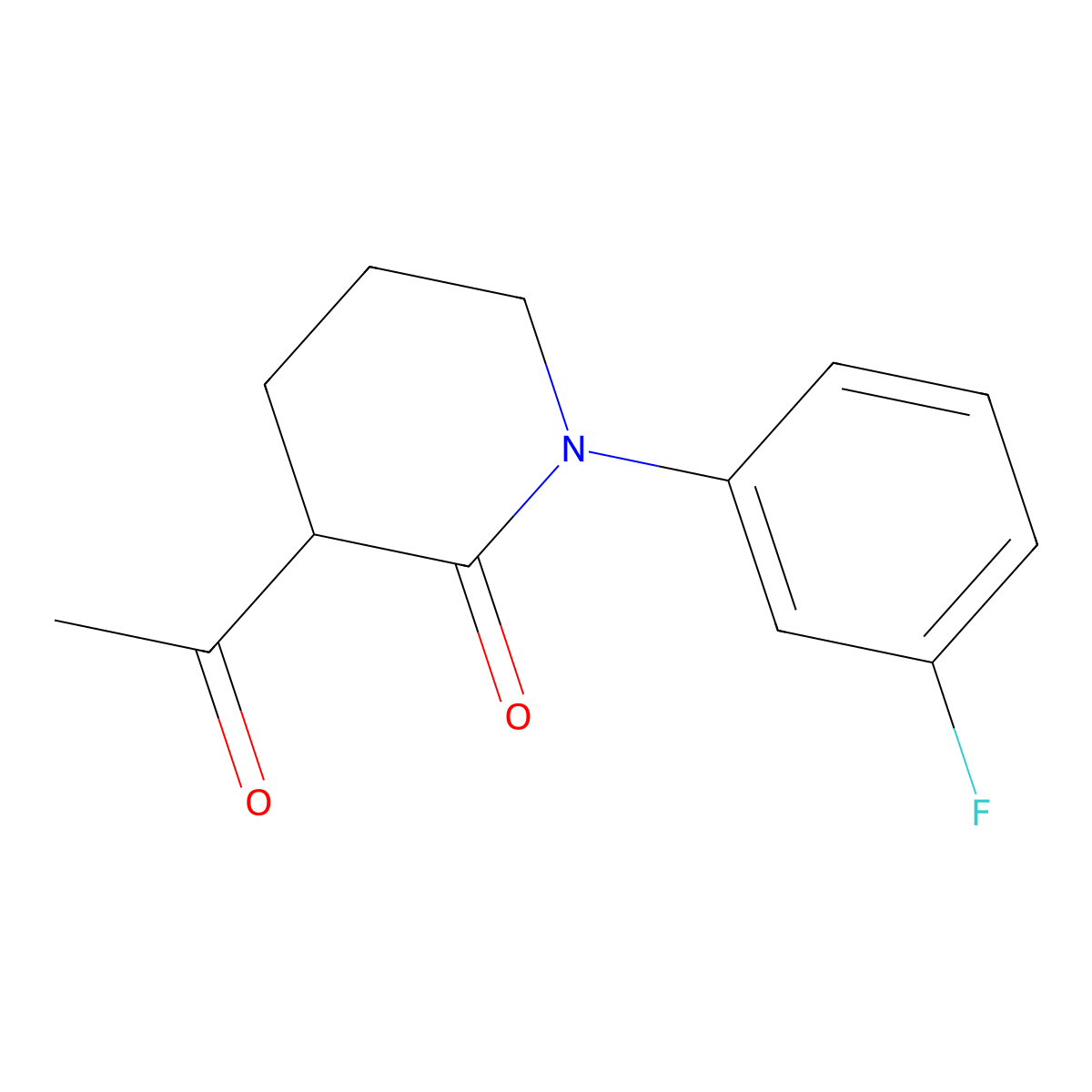 3-Acetyl-1-(3-fluorophenyl)piperidin-2-one molecular structure, CAS 2241142-29-8