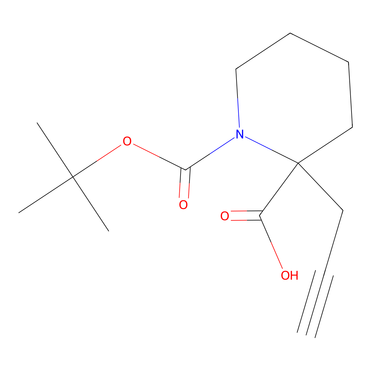 1-[(Tert-butoxy)carbonyl]-2-(prop-2-yn-1-yl)piperidine-2-carboxylic acid molecular structure, CAS 2241142-31-2