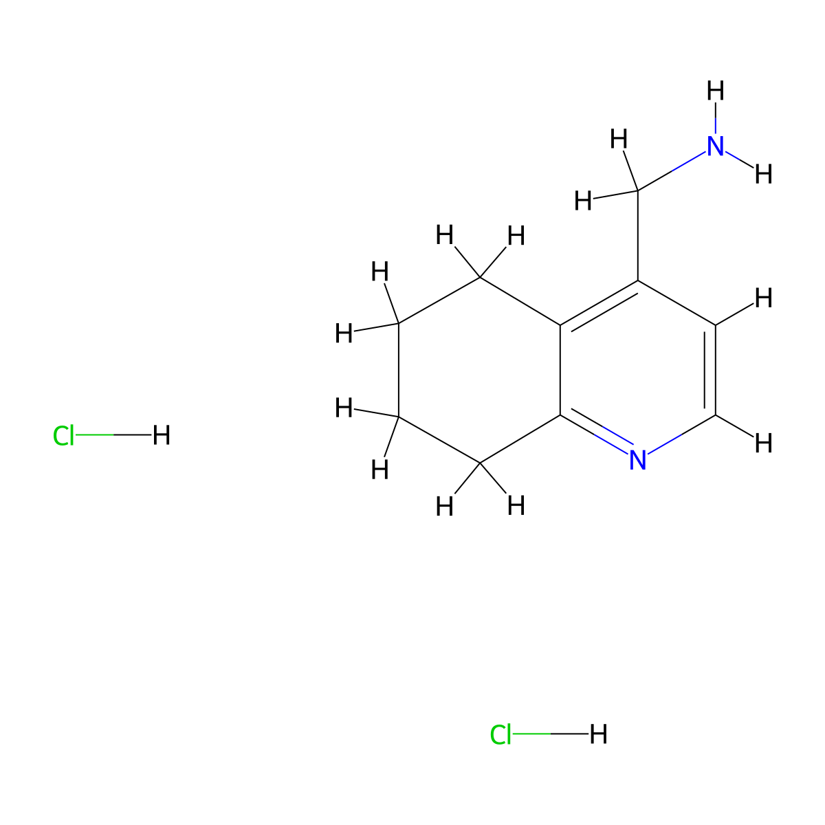 (5,6,7,8-Tetrahydroquinolin-4-yl)methanamine dihydrochloride molecular structure, CAS 2241142-38-9