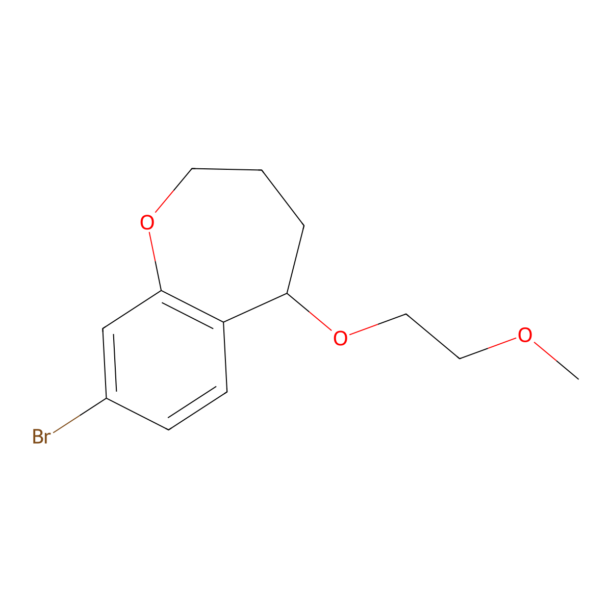 8-Bromo-5-(2-methoxyethoxy)-2,3,4,5-tetrahydro-1-benzoxepine molecular structure, CAS 2241142-42-5