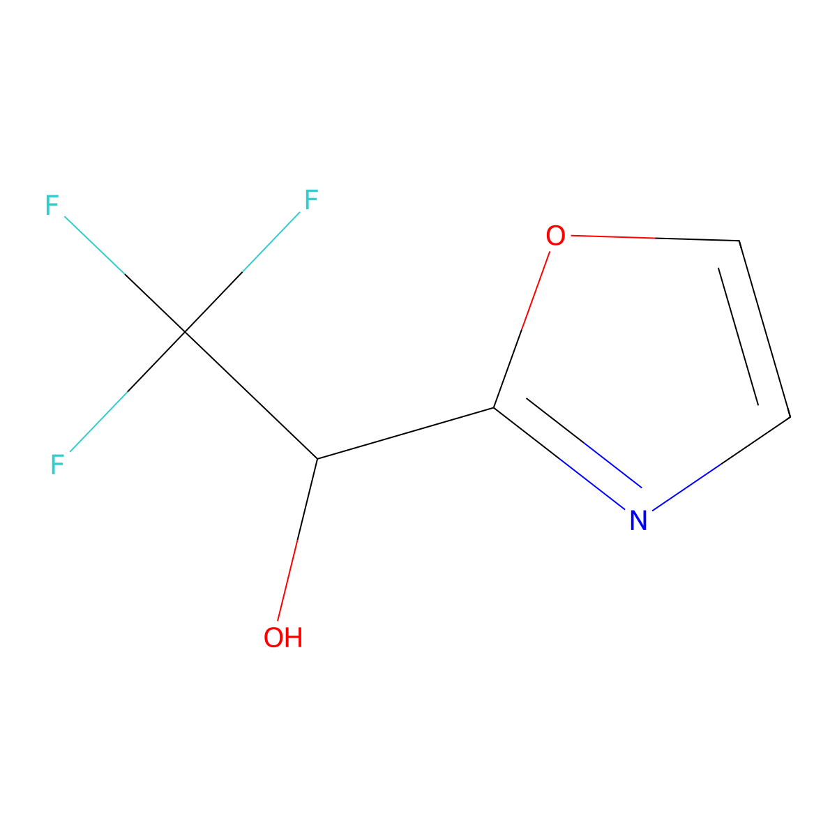 2,2,2-Trifluoro-1-(oxazol-2-yl)ethan-1-ol molecular structure, CAS 2241142-55-0