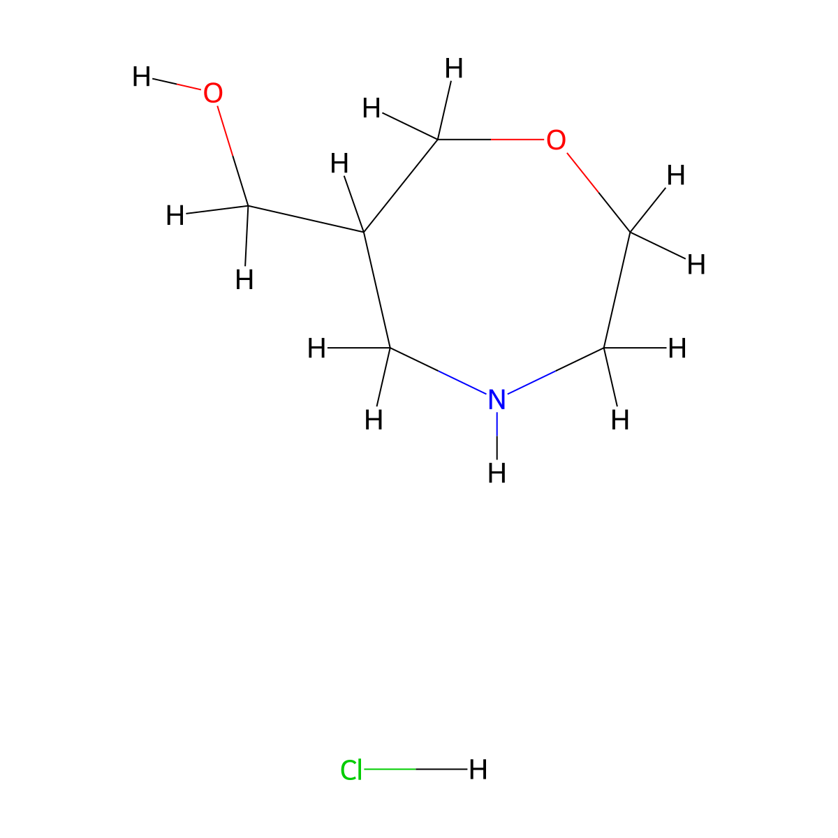 (1,4-Oxazepan-6-yl)methanol hydrochloride molecular structure, CAS 2241142-57-2