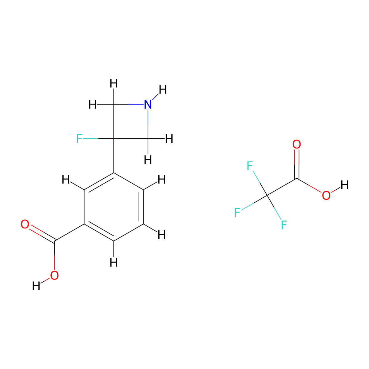 3-(3-Fluoroazetidin-3-yl)benzoic acid; trifluoroacetic acid molecular structure, CAS 2241142-62-9