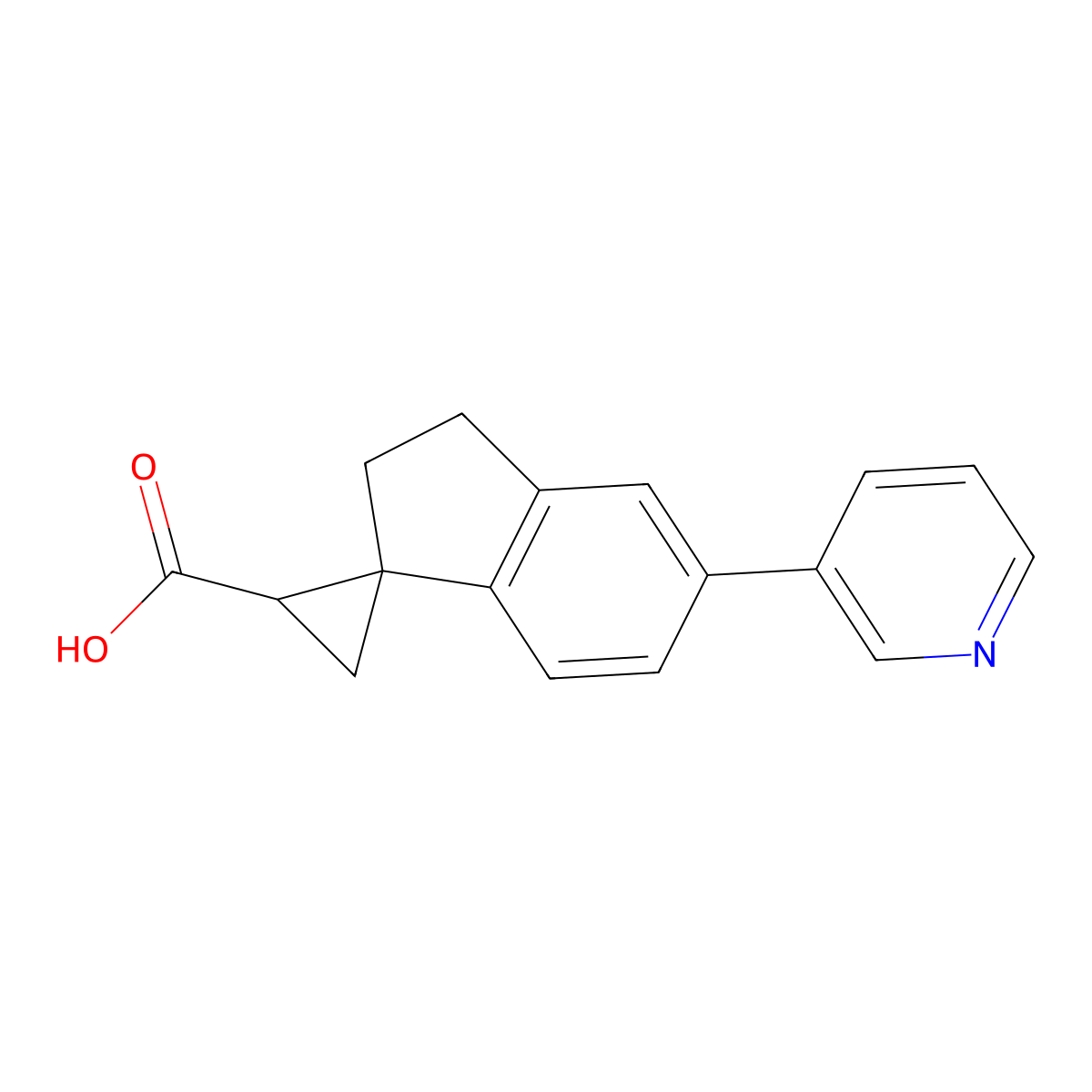 5'-(Pyridin-3-yl)-2',3'-dihydrospiro[cyclopropane-1,1'-indene]-3-carboxylicacid molecular structure, CAS 2241142-66-3
