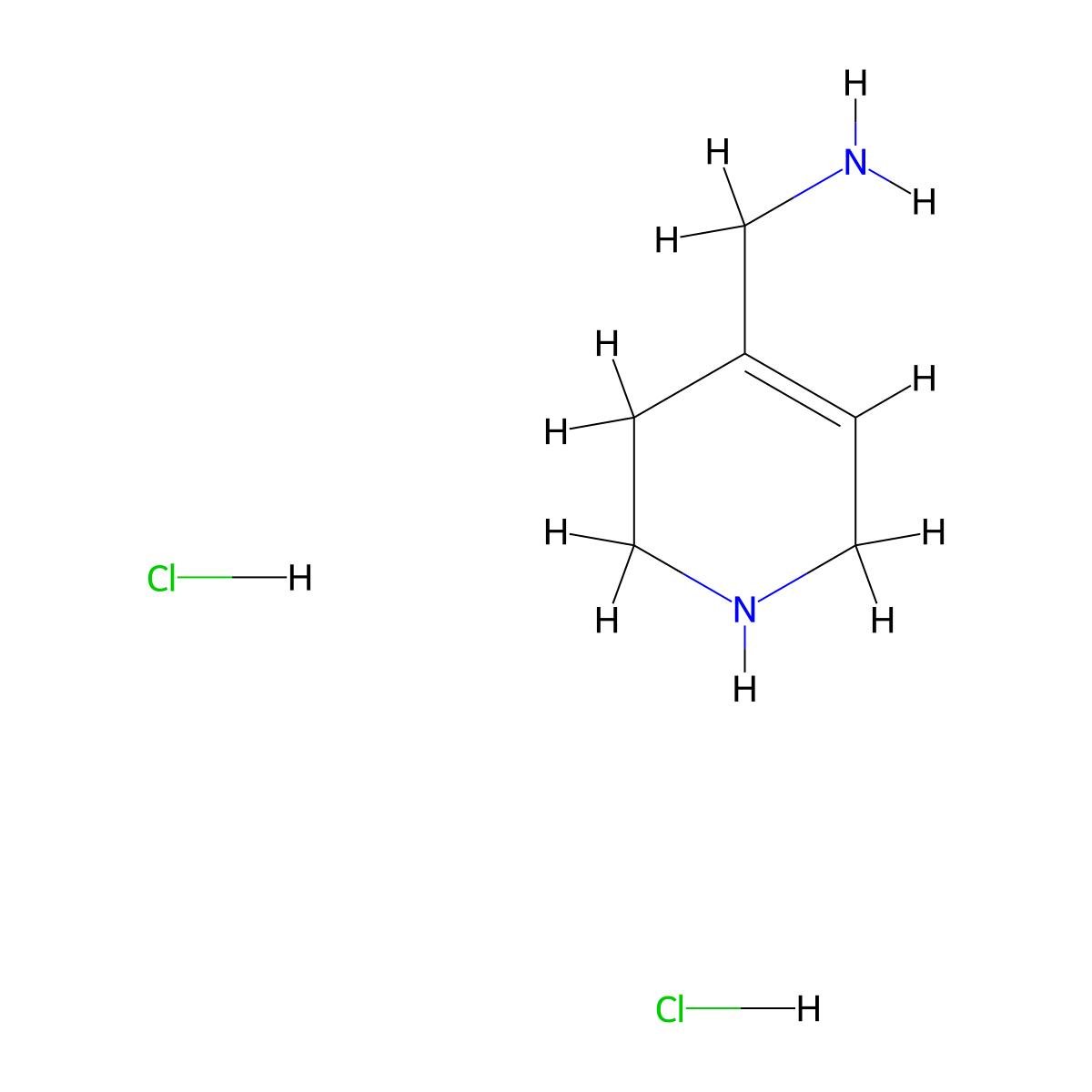 (1,2,3,6-Tetrahydropyridin-4-yl)methanamine dihydrochloride molecular structure, CAS 2241142-68-5