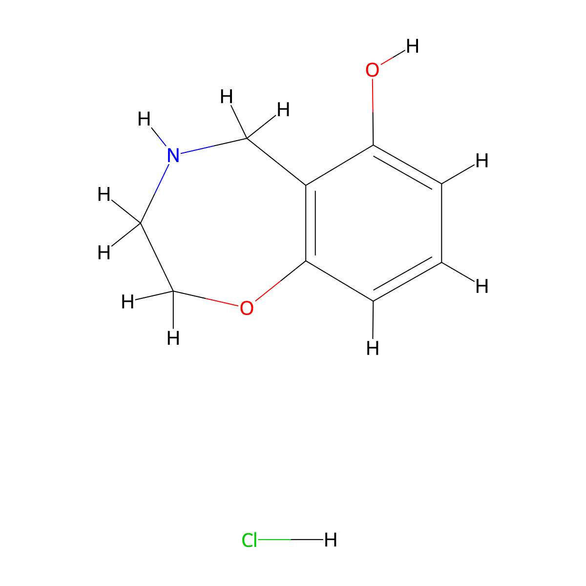 2,3,4,5-Tetrahydro-1,4-benzoxazepin-6-ol hydrochloride molecular structure, CAS 2241142-69-6