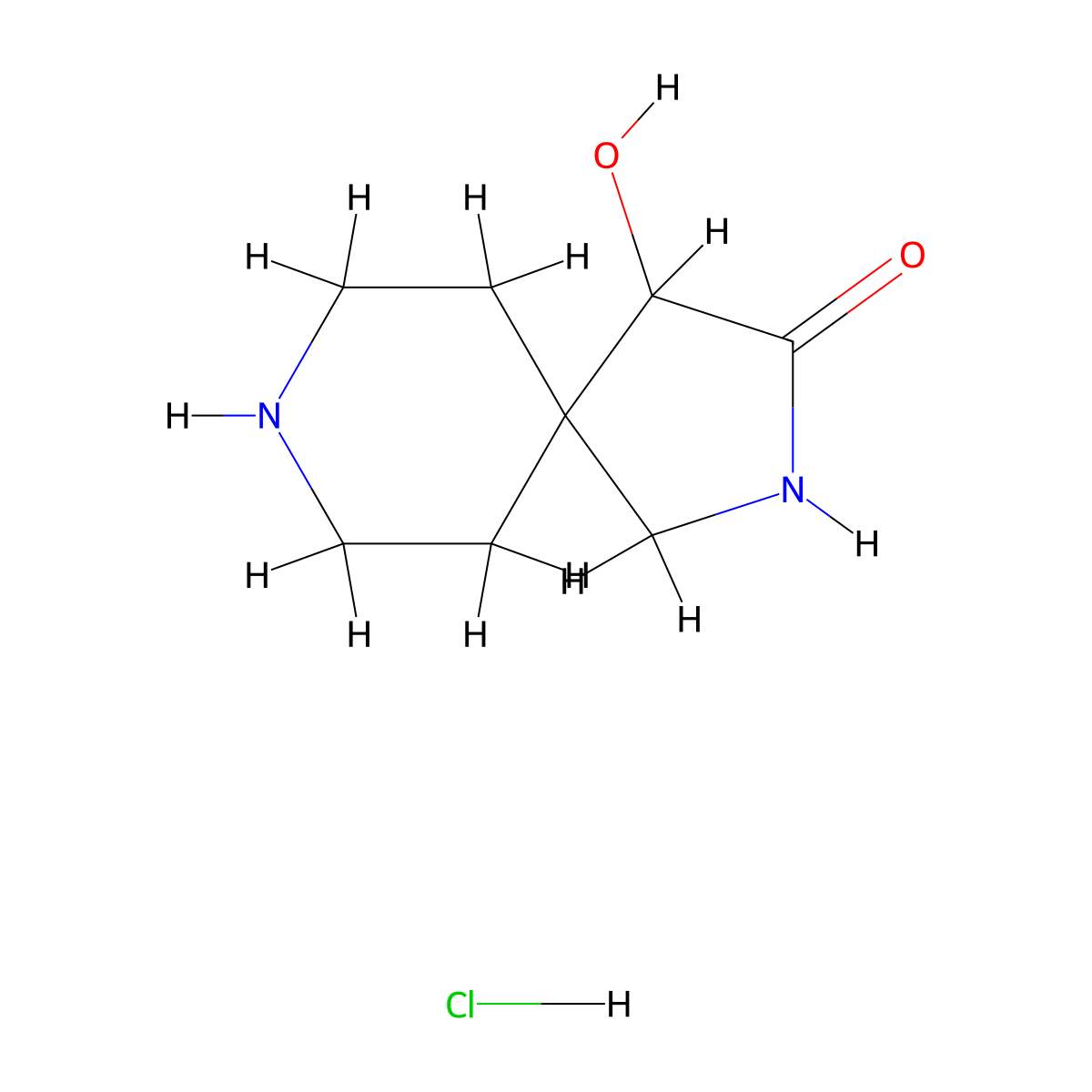 4-Hydroxy-2,8-diazaspiro[4.5]decan-3-one hydrochloride molecular structure, CAS 2241142-70-9