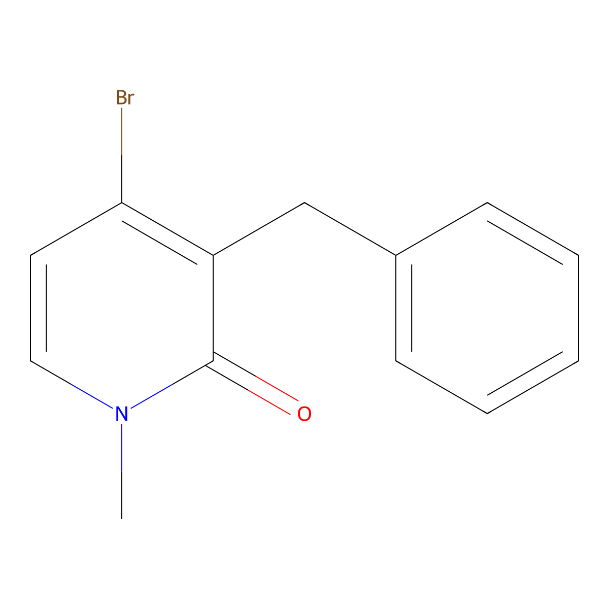 3-Benzyl-4-bromo-1-methyl-1,2-dihydropyridin-2-one molecular structure, CAS 2241142-71-0