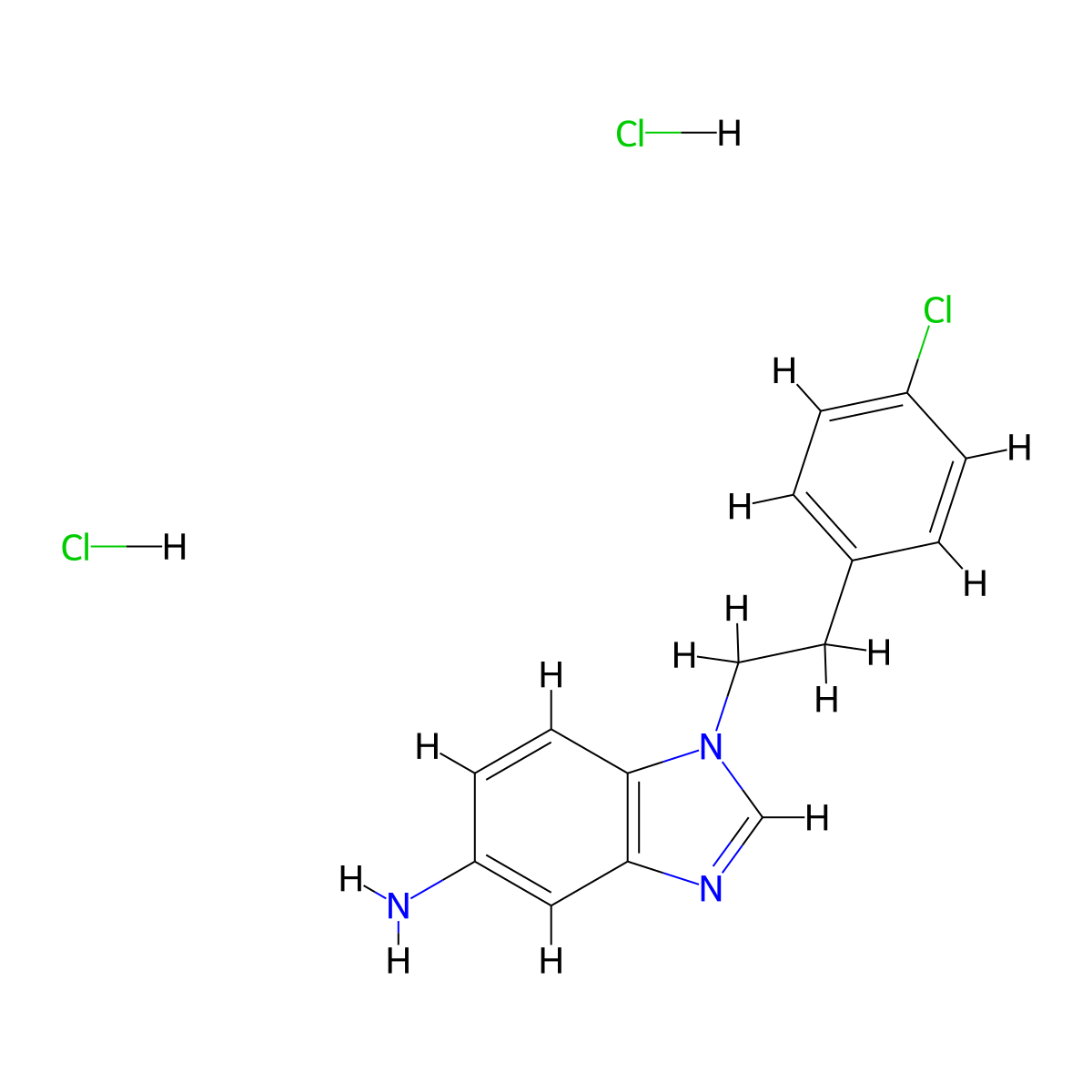 1-[2-(4-chlorophenyl)ethyl]-1H-1,3-benzodiazol-5-amine dihydrochloride molecular structure, CAS 2241144-62-5
